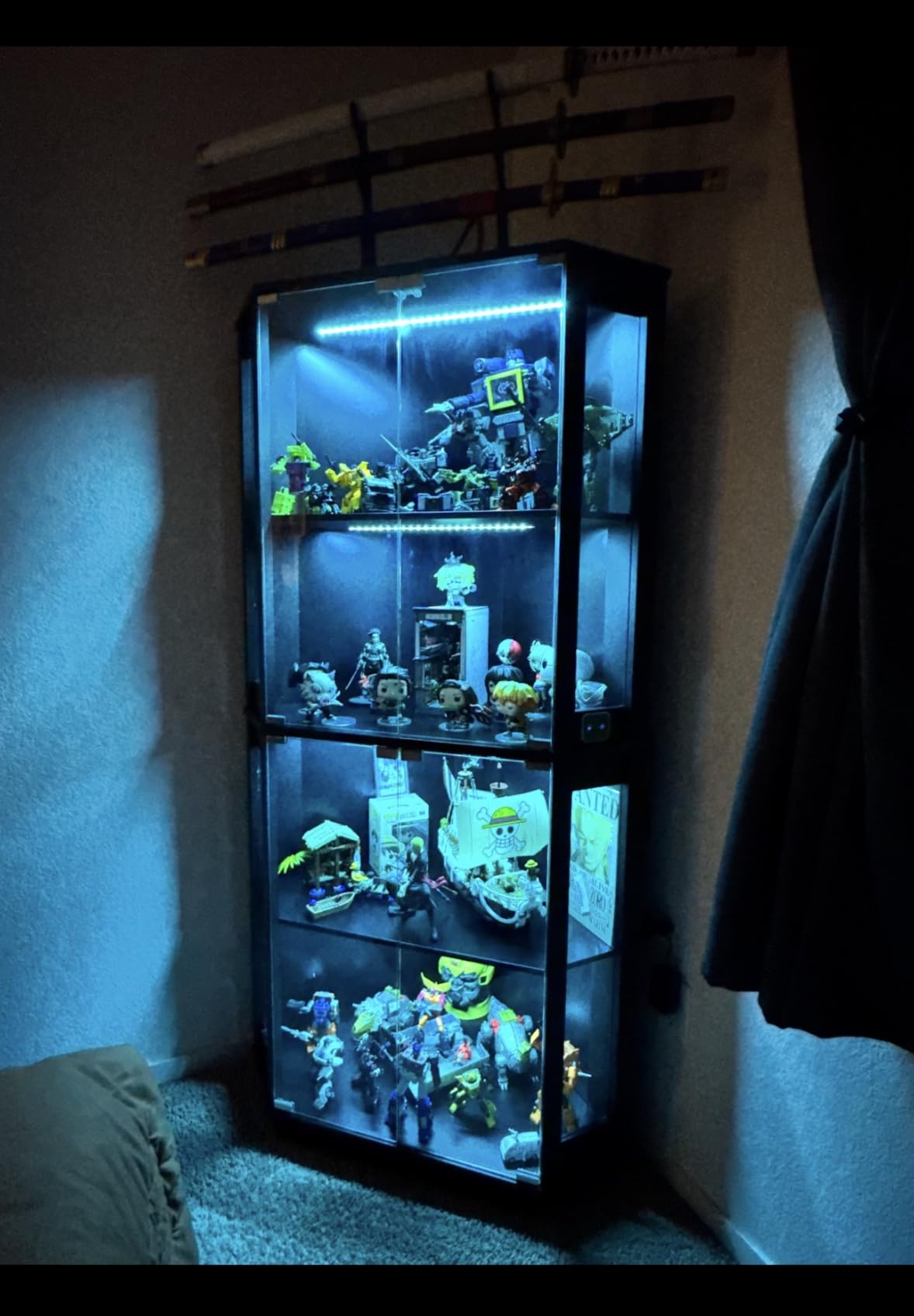 BROTTAR Lighted Corner Display Cabinet with Glass Doors for Collectibles customer photo 2