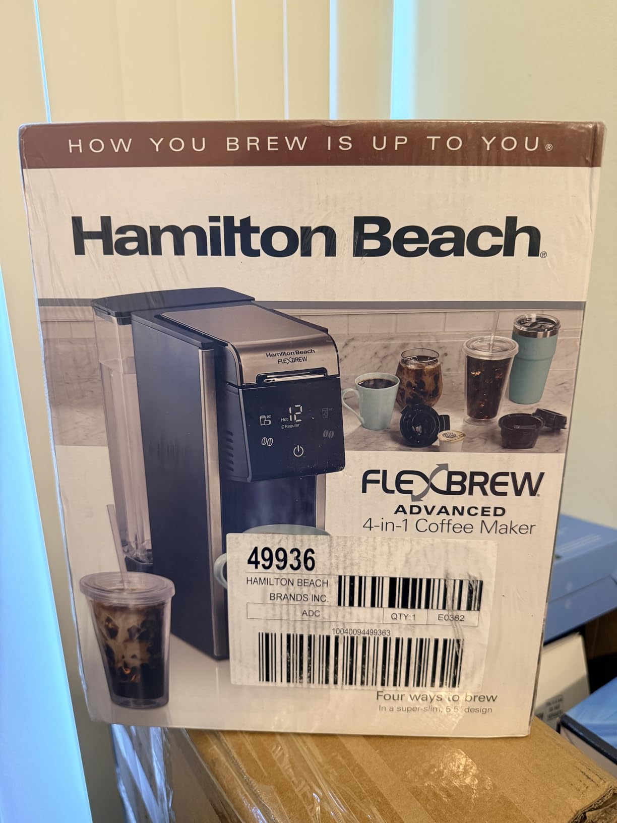 Hamilton Beach FlexBrew Advanced 4-in-1 Single Serve Coffee Maker | Hot & Iced Coffee Maker | Removable 45 oz. Reservoir | Uses Pod Packs & Grounds | Fast Brewing | Black customer photo 1