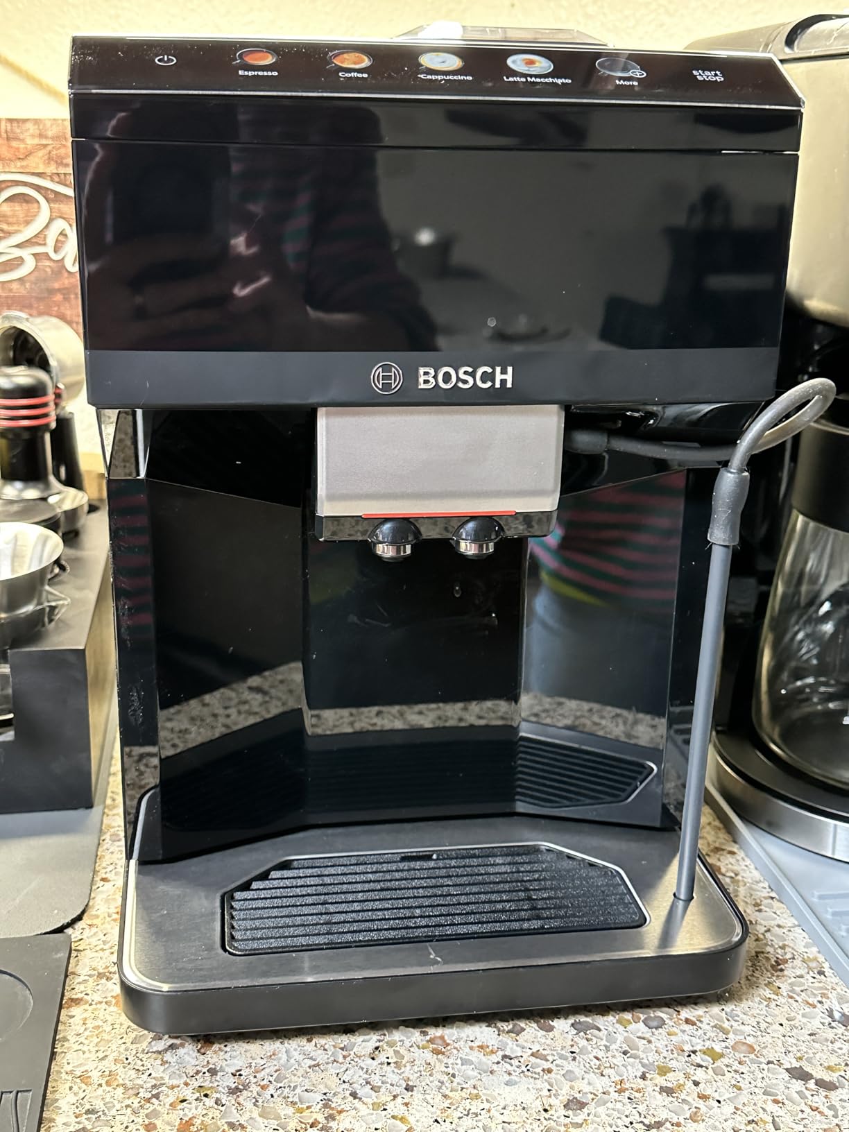 Bosch Fully Automatic Coffee and Espresso Machine - 9 Drinks, Barista Quality, Double Cup Super Coffee Maker - Programmable Machine, Large Bean Capacity - Easy Clean, Maintenance - Black - TPU40109 customer photo 1