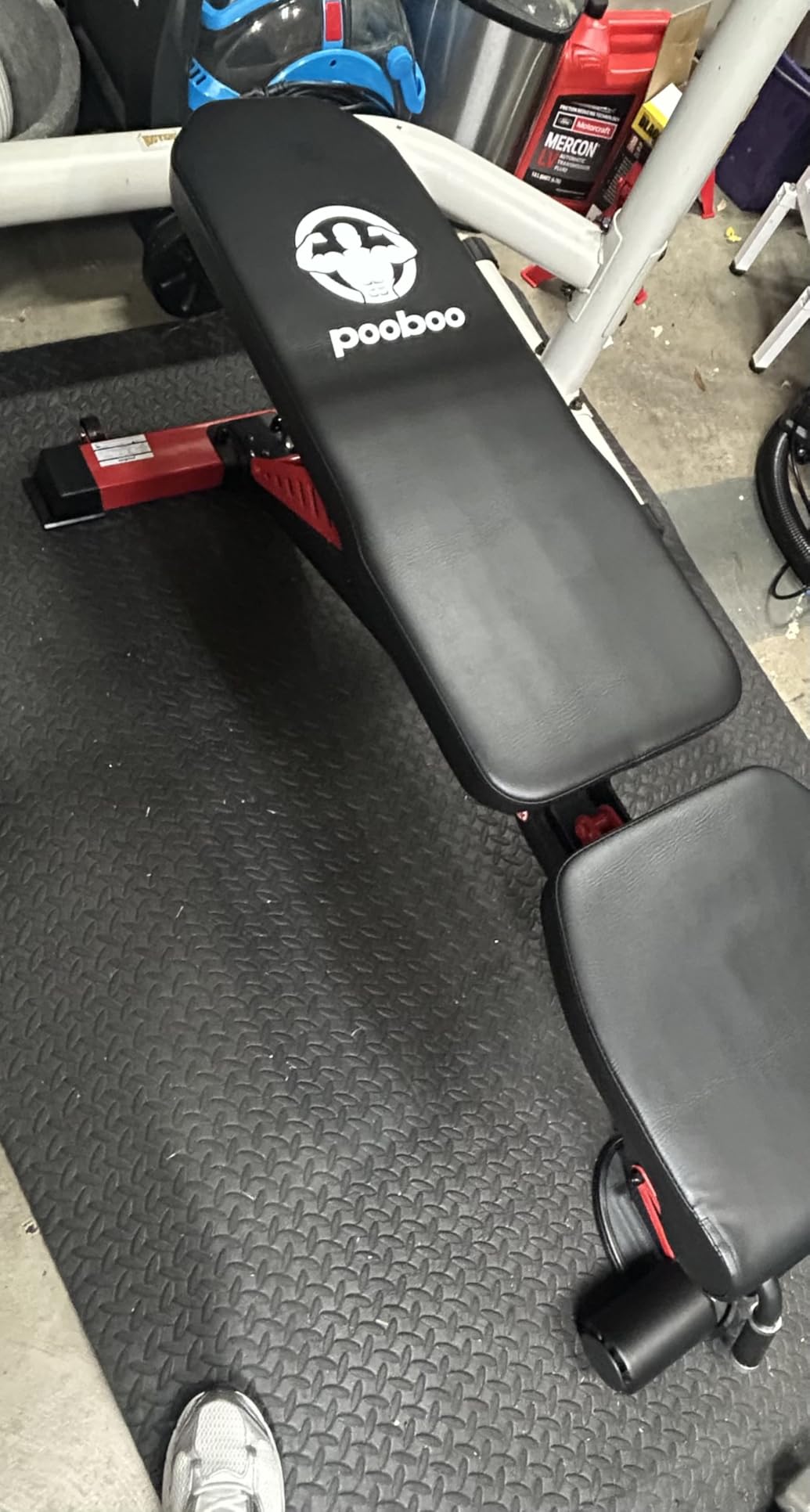pooboo Weight Bench, Adjustable Workout Bench for Home, 1500LBS Heavy Duty Capacity, Strength Training Bench with Flat/Incline/Decline Positions for Full Body Workout customer photo 2