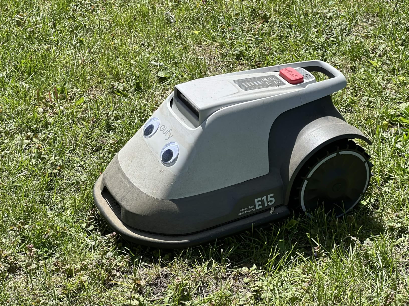 eufy Robot Lawn Mower E15, Auto Mapping, Pure Vision Navigation | Wire Free RTK Free, Multi-Zone Management, AI 3D Obstacle Avoidance, GPS Anti-Theft, 0.2 Acres, 18 Slope, App Control customer photo 1