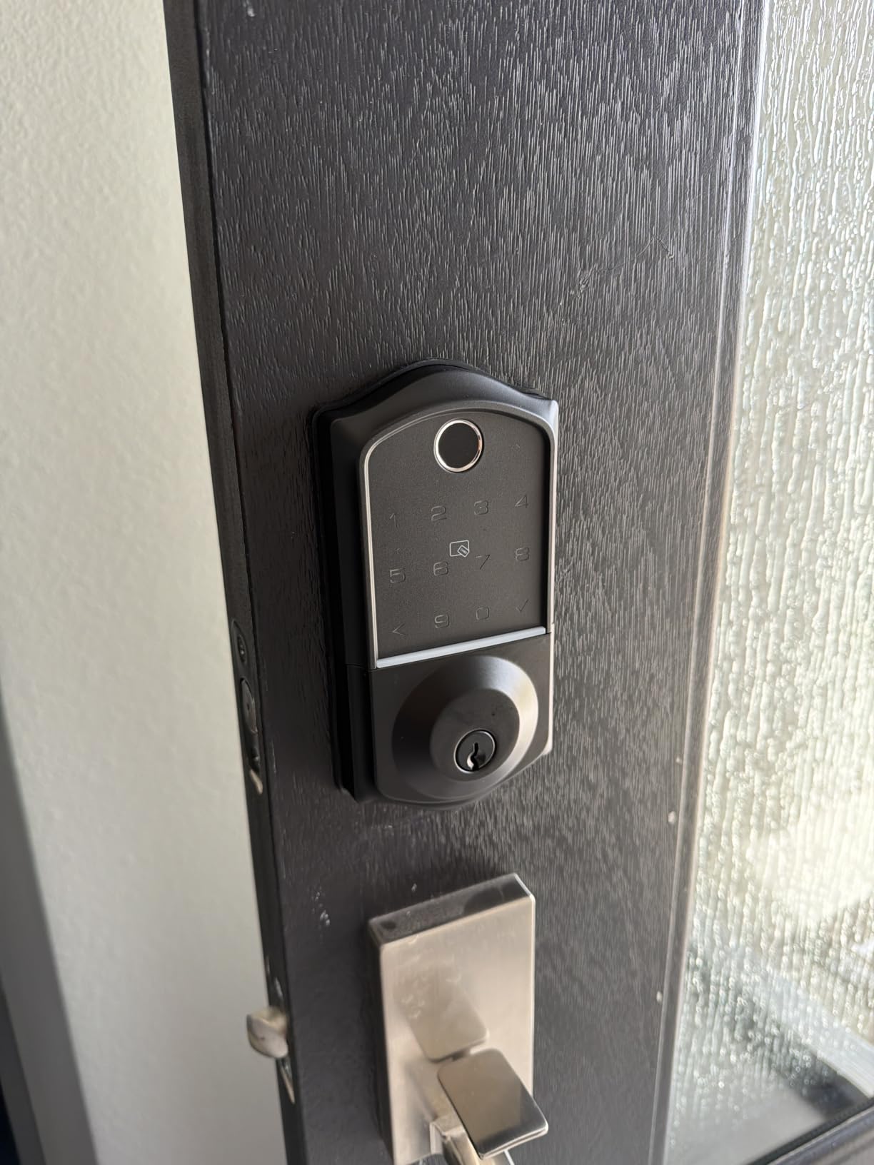 Veise VE017 Fingerprint Smart Door Lock with App Control, Satin Nickel | 8-in-1 Keyless Entry, Remote User Management, Auto Lock, Electronic Touchscreen Keypad, USB-C Port, Deadbolt for Front Door customer photo 1