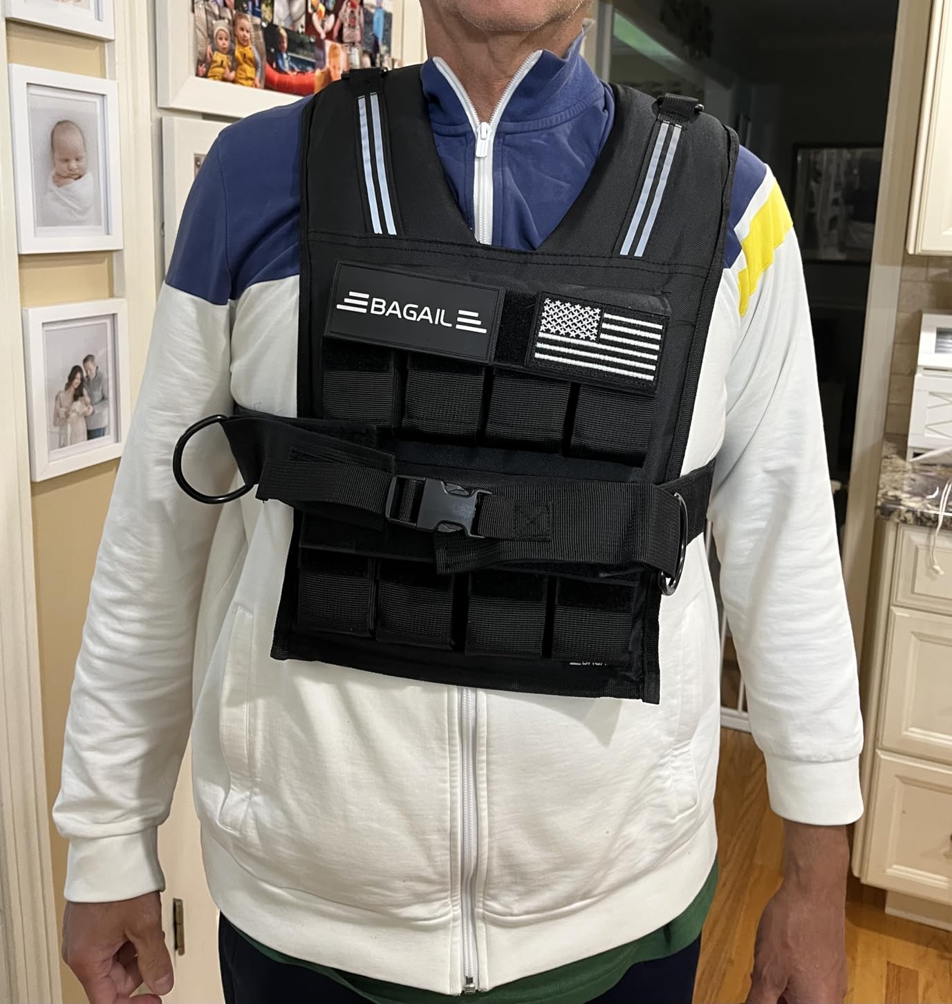 BAGAIL Weighted Vest Men, 20lb/30lb/40lb Adjustable Weight Vest with Removable Iron Weights customer photo 1
