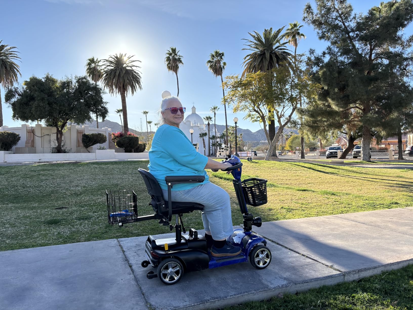 MS02 MAX All Terrain 1000W Electric Mobility Scooter for Adults& Seniors - 500LBS Load & 32 Miles Range Powerd Wheelchair Device w/Off-Road Absorber, Bluetooth Speaker, Dual Baskets, LED Light System customer photo 2