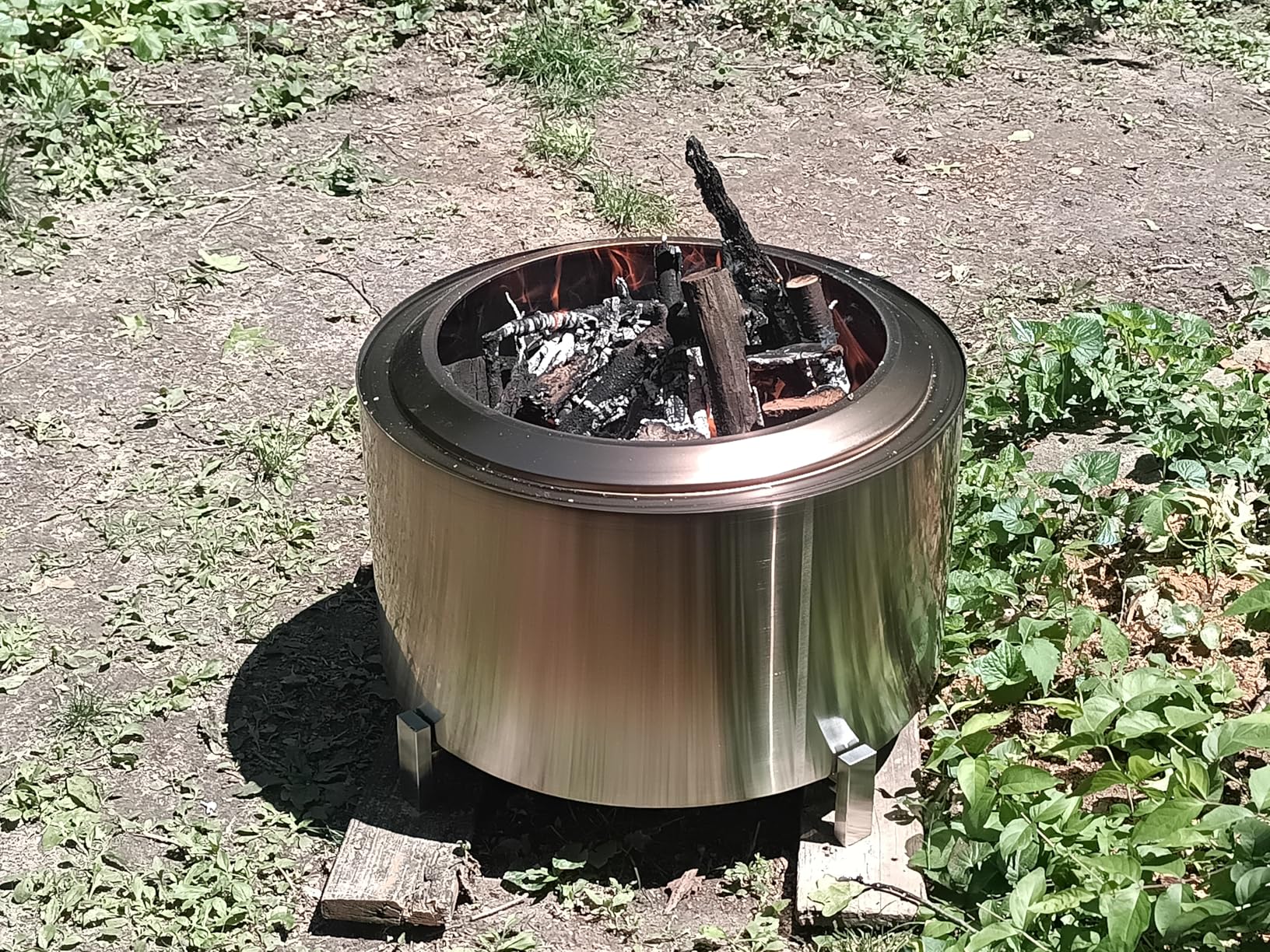 OutVue 27 inch Stainless Steel Smokeless Fire Pit, Outdoor Smokeless Firepit, Wood Burning Fire Pits for Camping, Bonfire, Low Smoke Firepit for Outside (Vertical Hole) customer photo 1