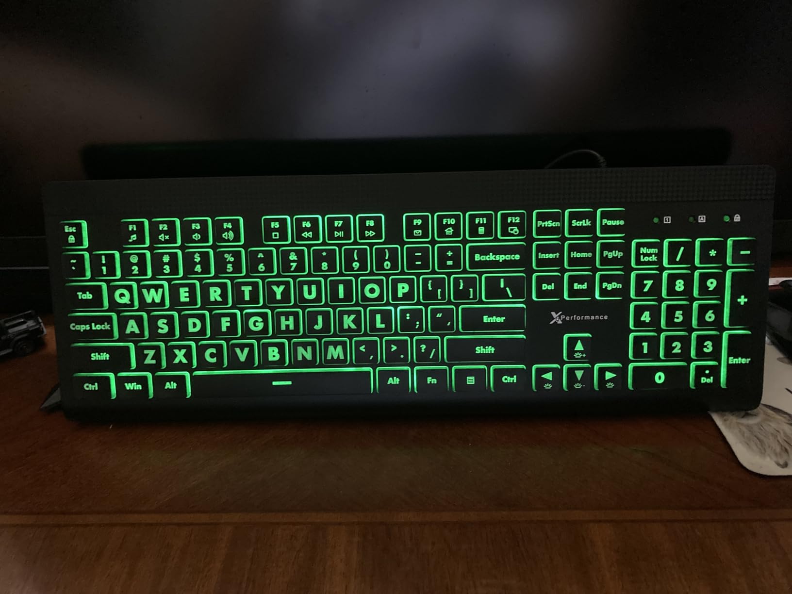 X9 Large Print Backlit Computer Keyboard - Easy to See Big Letters - Lighted USB Wired Keyboard with 7-Colors Backlight LED, Full Size Oversized Light Up Keyboard for Windows, PC, Laptop, Desktop customer photo 2