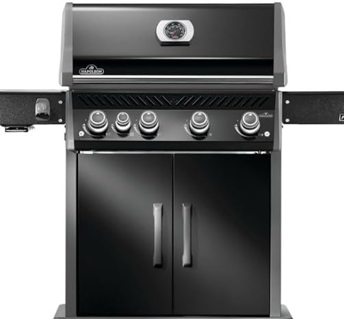 Napoleon Rogue PRO 525 4-Burner Propane Grill with Infrared Side Burner | Black, 62,000 BTUs, 851in Area, Backlit Knobs, Folding Shelf, Cast Iron Grates, Locking Caster Wheels customer photo 1