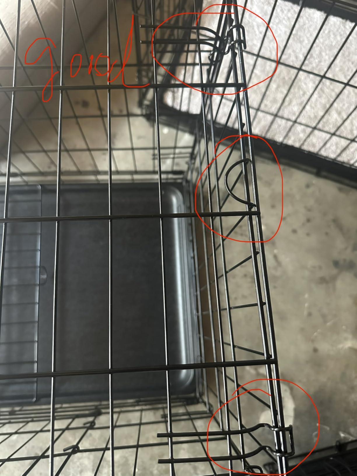 FDW Extra Large Dog Crate Dog Kennel Cage with Double Door, 48 inch Folding Metal Wire Dog Cage with Removable Tray & Divider Panel, Pet Crate for Large Dogs, Black customer photo 2