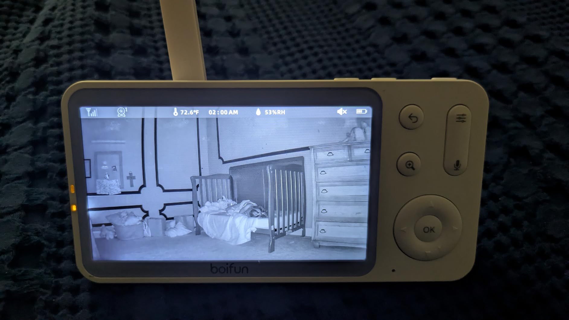 BOIFUN Wi-Fi Baby Monitor with Camera and Audio, Smartphone Compatible APP, 2K HD Night Vision with 5