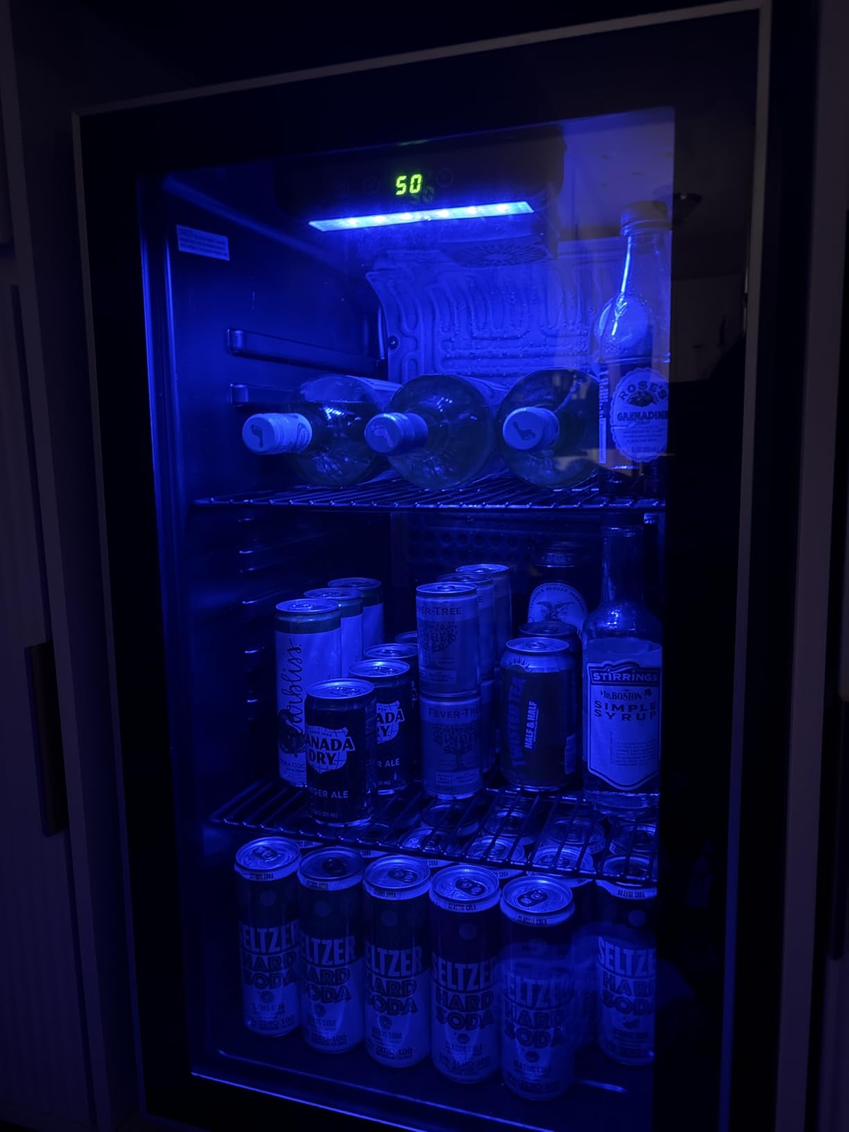 Antarctic Star 0.9Cu. Ft. Freestanding Counter-top Wine Cellar Mini Fridge, 4-Bottle Red Wine Beverage Refrigerator, Quiet, Portable, LED Light and Display, 40-61 ℉, Black customer photo 2