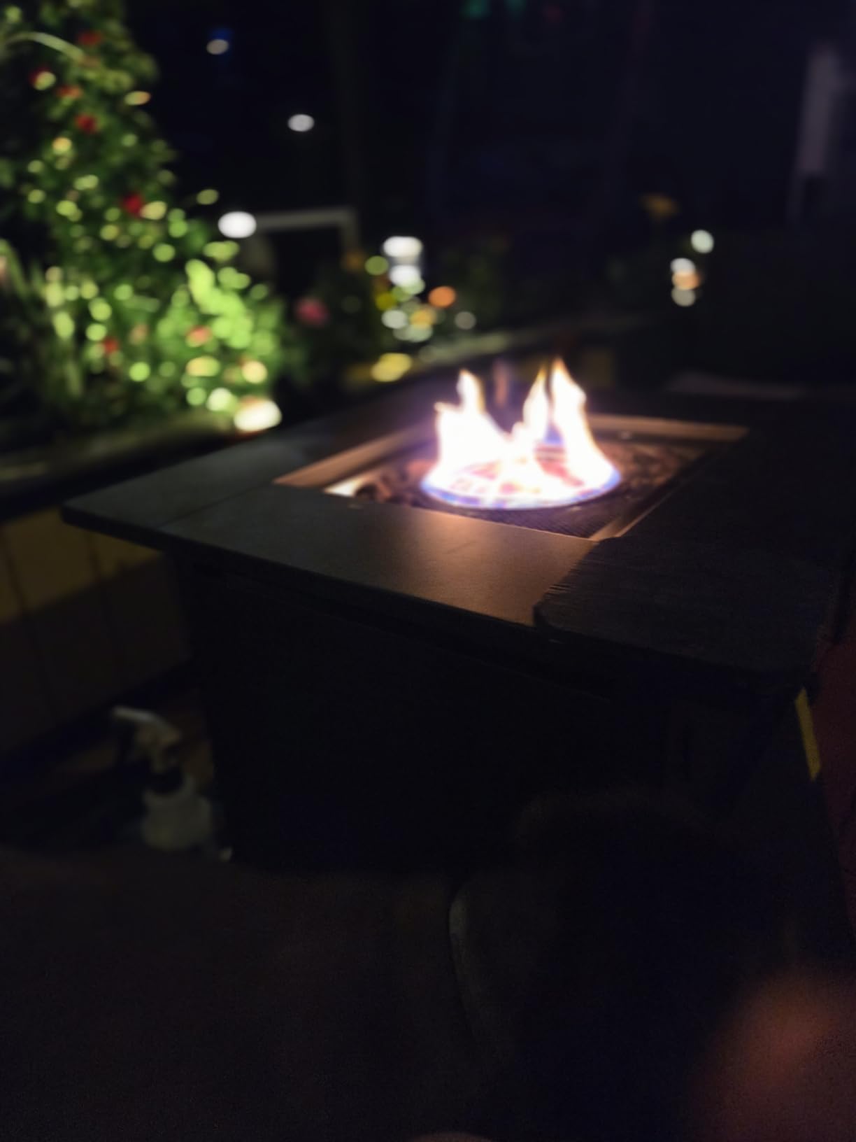 hykolity 28 inch Fire Pit Table, 50000 BTU Patio Heater, 2 in 1 Outdoor Gas Fire Pit with Removable Lid & Lava Stone, CSA-Certified for Gas Fire Pit, Deck Garden Backyard customer photo 1