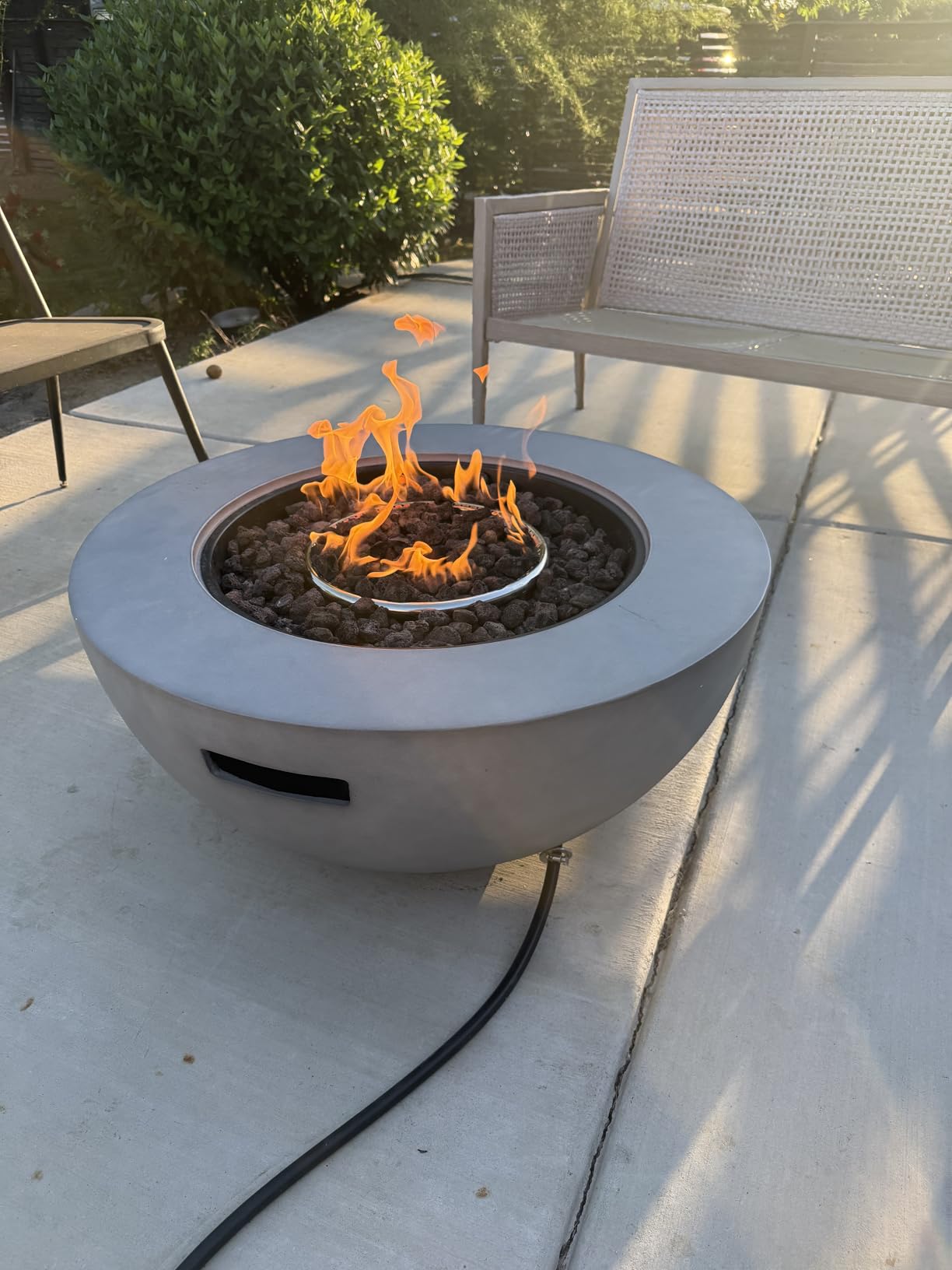 30 Inch Round Propane Fire Pit Table 50,000 BTU Gas Firepit for Outside Patio | Smokeless Propane Fire Pit for Outdoor with Tank Holder, Round Firepit Table with Metal Lid & Glass Stone Set customer photo 2