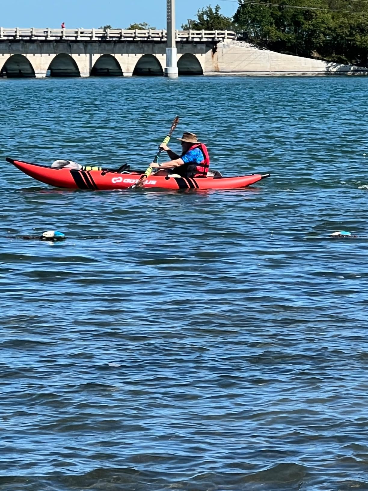 Goplus Tandem Inflatable Kayak, 12.5FT 2-Person Kayak for Adults w/507 LBS Weight Capacity, 2 Aluminium Oars, Padded Seat, 2 Fins, Hand Pump, Carry Bag, Repair Kit, Portable Touring Kayaks customer photo 1