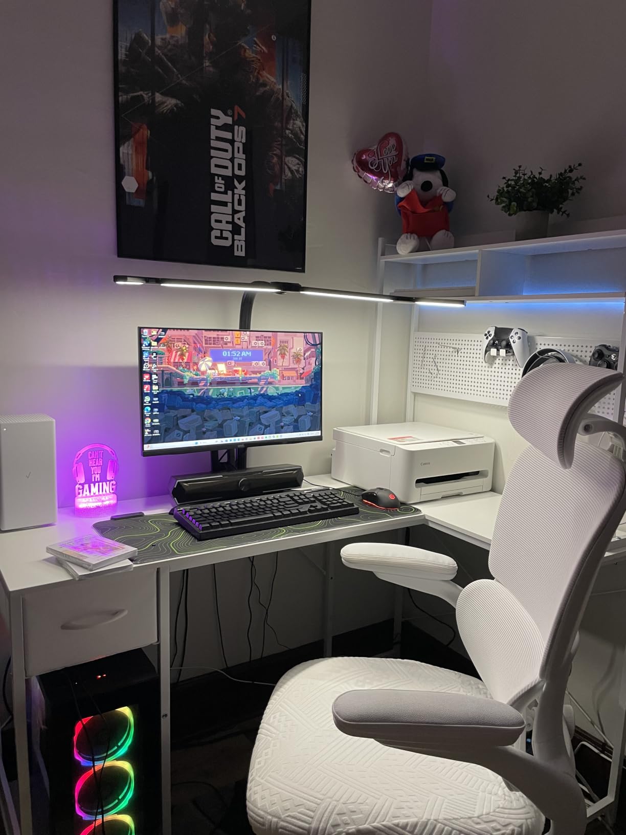 ONEMIX LED Desk Lamp with Clamp, 42-Inch 4-Panel Light for Dual Monitors | 1800 Lumens, 4 Adjustable Panels, 5 Color Temps, 5 Brightness Levels, Remote, Timer, Flicker-Free for Home Office customer photo 2