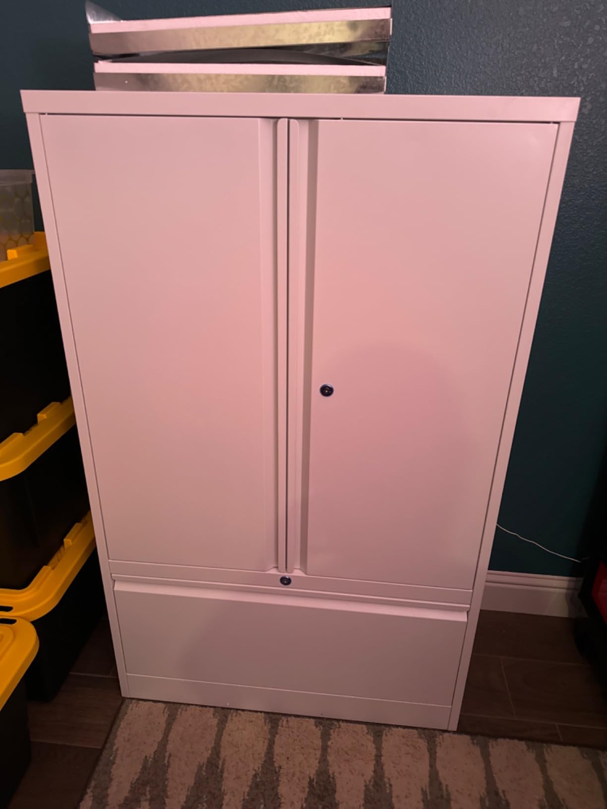 2 Drawer Lateral File Cabinet with Lock, Black Lateral Filing Cabinet, Horizontal Metal Filing Cabinets, Locked Wide Two Drawer File Cabinets for Office Home, Fit Letter/A4/F4/Legal File customer photo 1