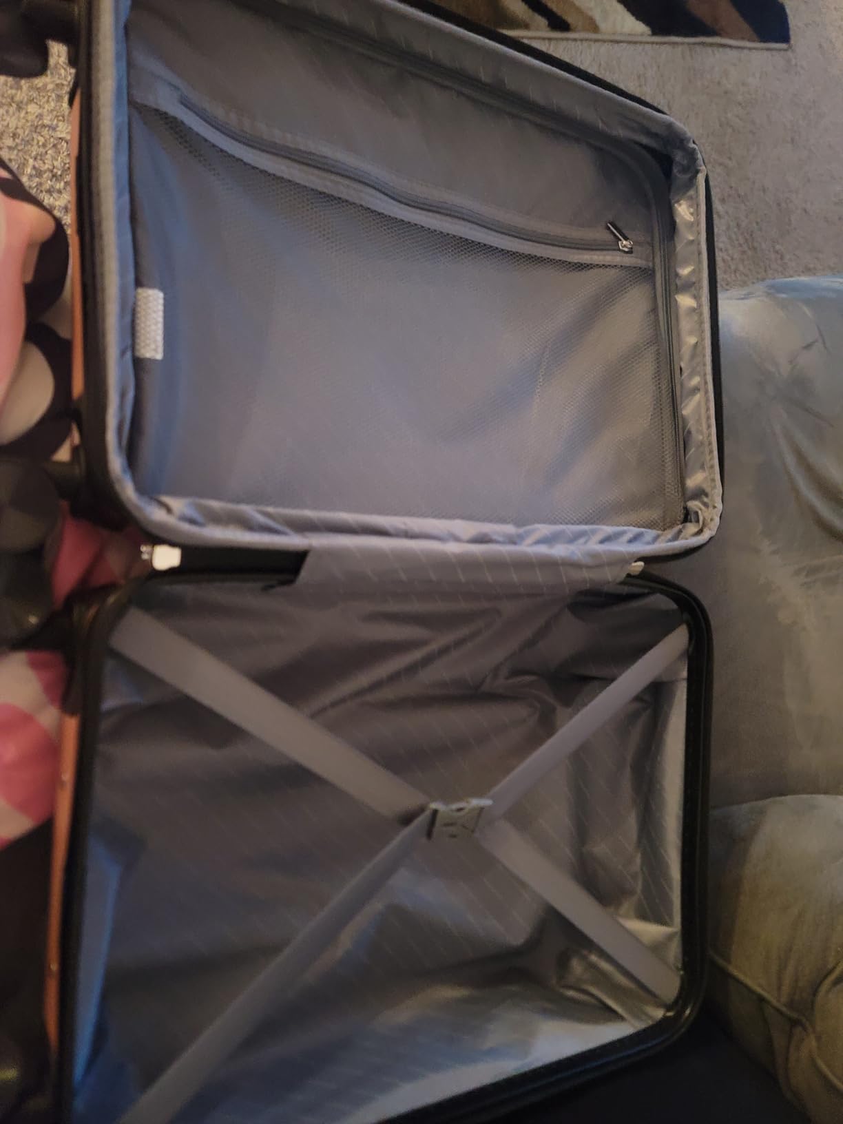 Sweetcrispy 28 Inch Checked Luggage, Suitcase with Spinner Wheels | Expandable, ABS Hard Shell, Lightweight, Rolling, Smooth, TSA Lock, Business Trips and Daily Vacations, Navy Blue customer photo 1