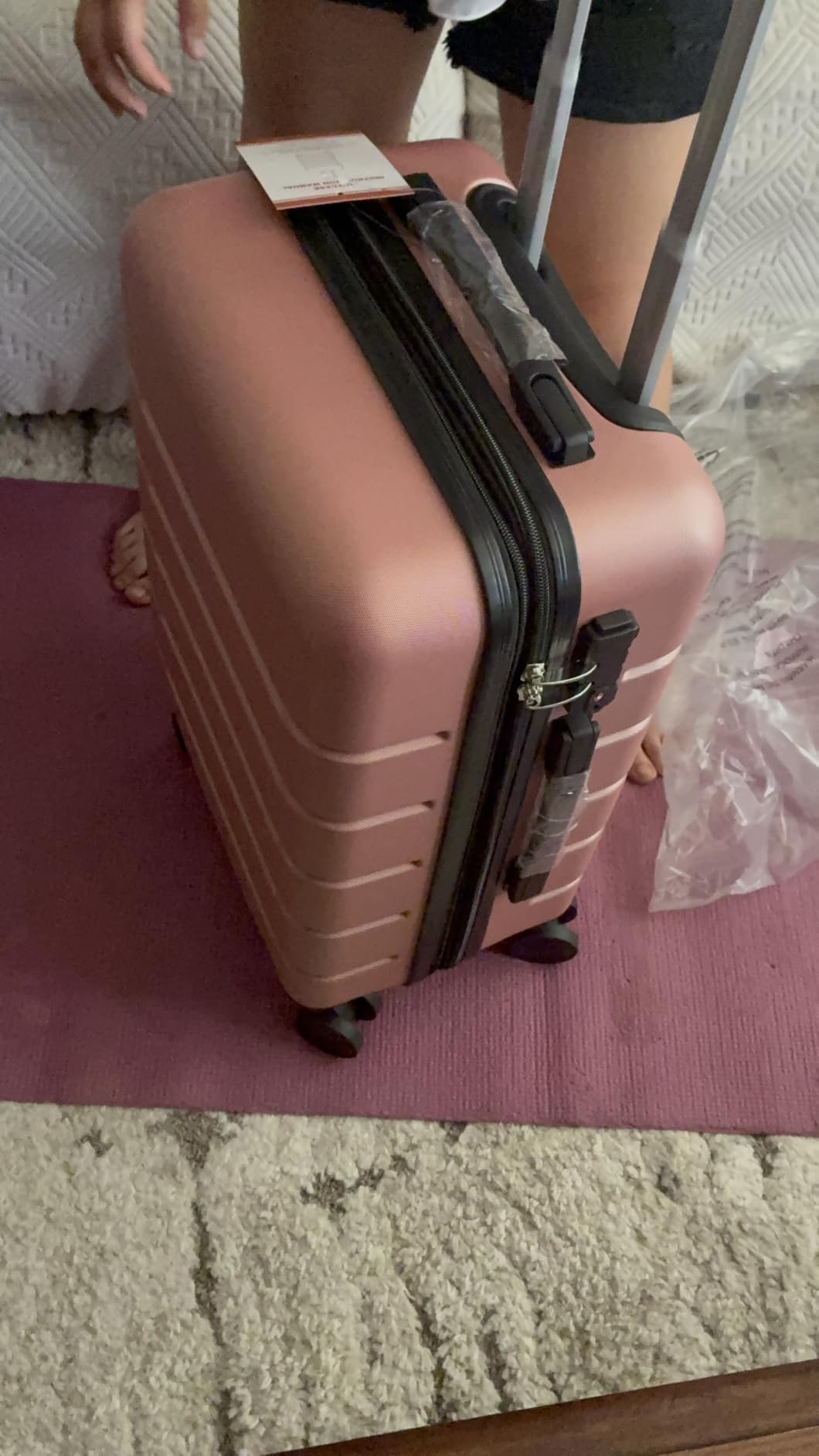 Sweetcrispy 28 Inch Checked Luggage, Suitcase with Spinner Wheels | Expandable, ABS Hard Shell, Lightweight, Rolling, Smooth, TSA Lock, Business Trips and Daily Vacations, Navy Blue customer photo 2