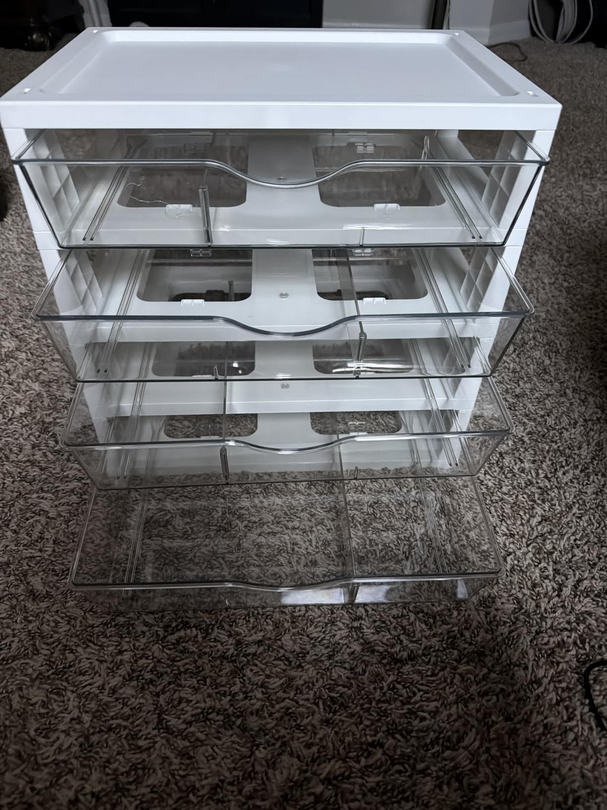 Vtopmart Clear Plastic Desk Organizer, 4-Tier Assemble Desktop File Organizer with Drawers, Office Desk Organization for Office Supplies customer photo 2