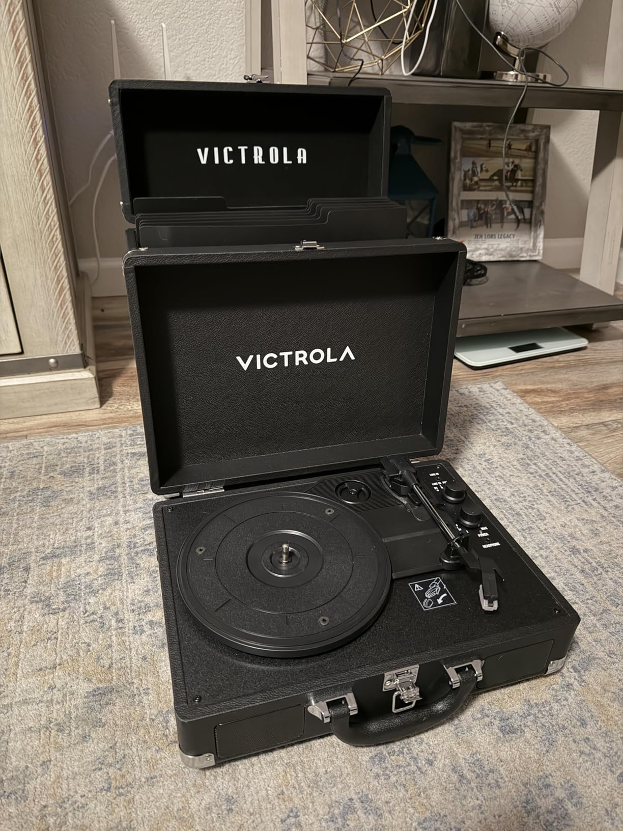 Victrola Journey II - Bluetooth Suitcase Record Player - Turquoise | Built-in stereo speakers, 3-speed turntable plays 7