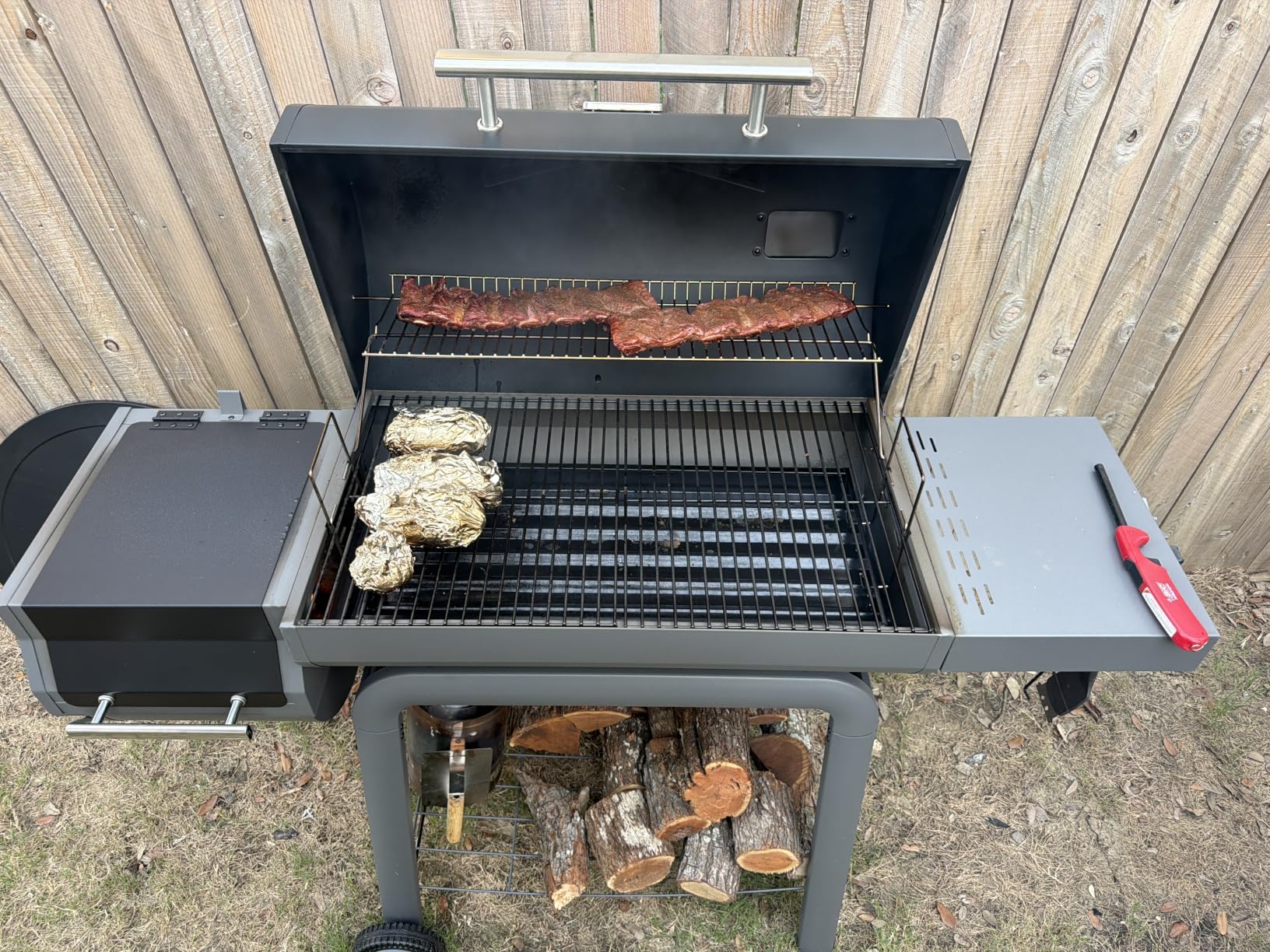 Feasto Heavy-Duty 30-Inch Charcoal Grill with Offset Smoker Grill, 831 Sq. In Cooking Space customer photo 2