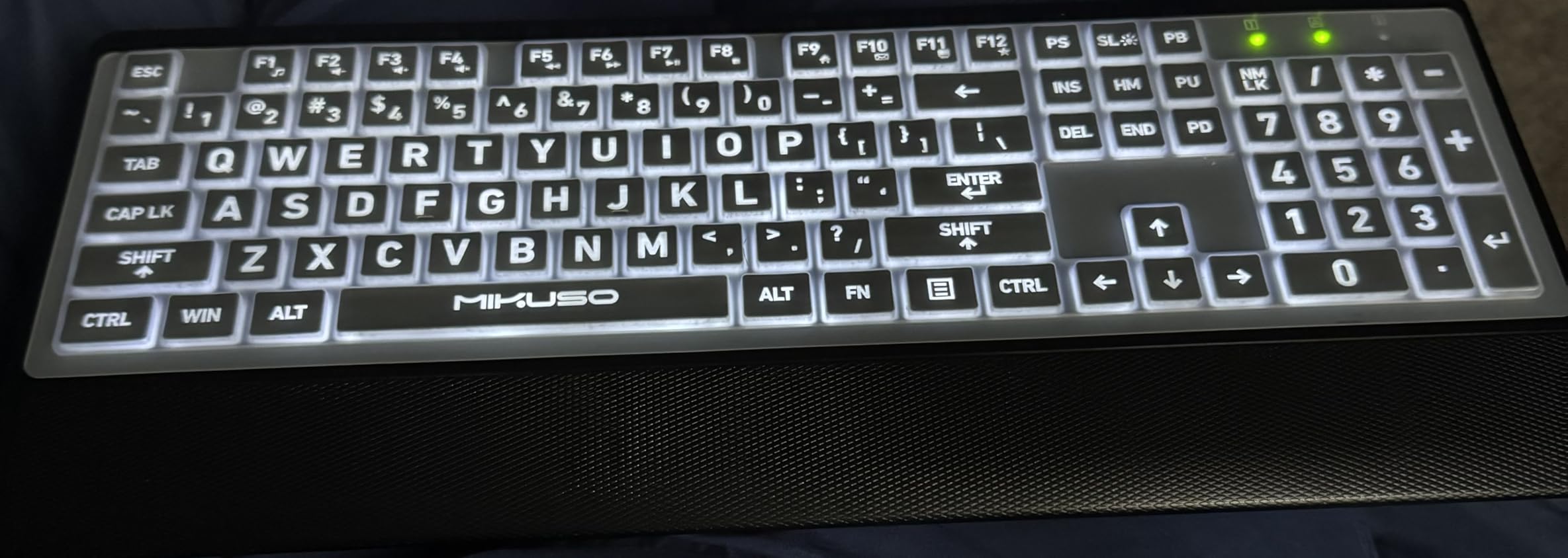Large Print Backlit Keyboard, Wired USB for Seniors & Low Vision | 4X larger high contrast letter, white LED backlight, ergonomic wrist rest, dustproof cover, for elder & visually impaired customer photo 1