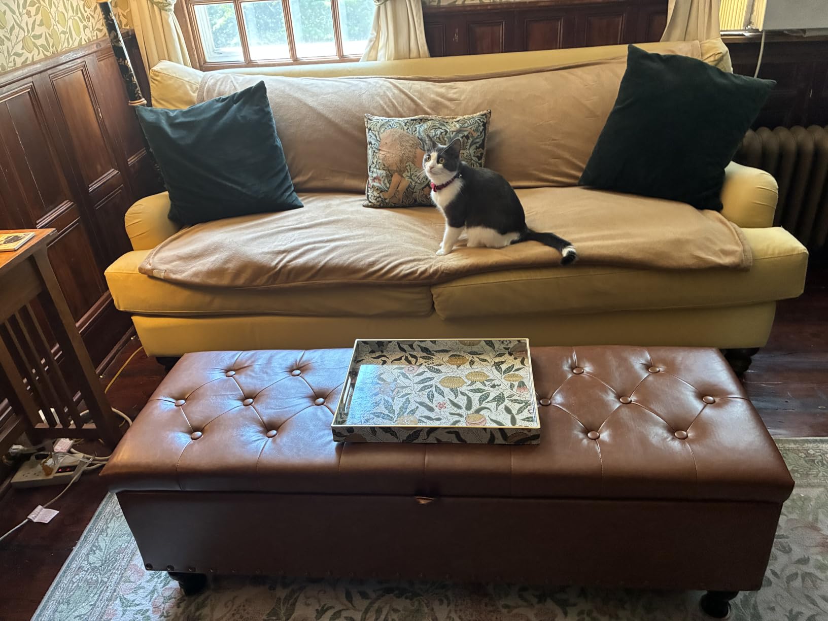 Mangodan 50 Inch Large Storage Ottoman, Tufted Ottoman with Storage customer photo 2