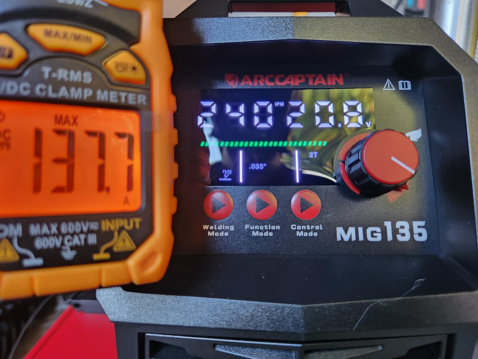 ARCCAPTAIN 135A MIG Welder [Large LED Display] 110V Welder Flux Core MIG, Lift TIG, Stick, 3 in 1 Welding Machine Gasless MIG Welder Machine 110V, IGBT Inverter Welder with Synergy, 2T/4T customer photo 2