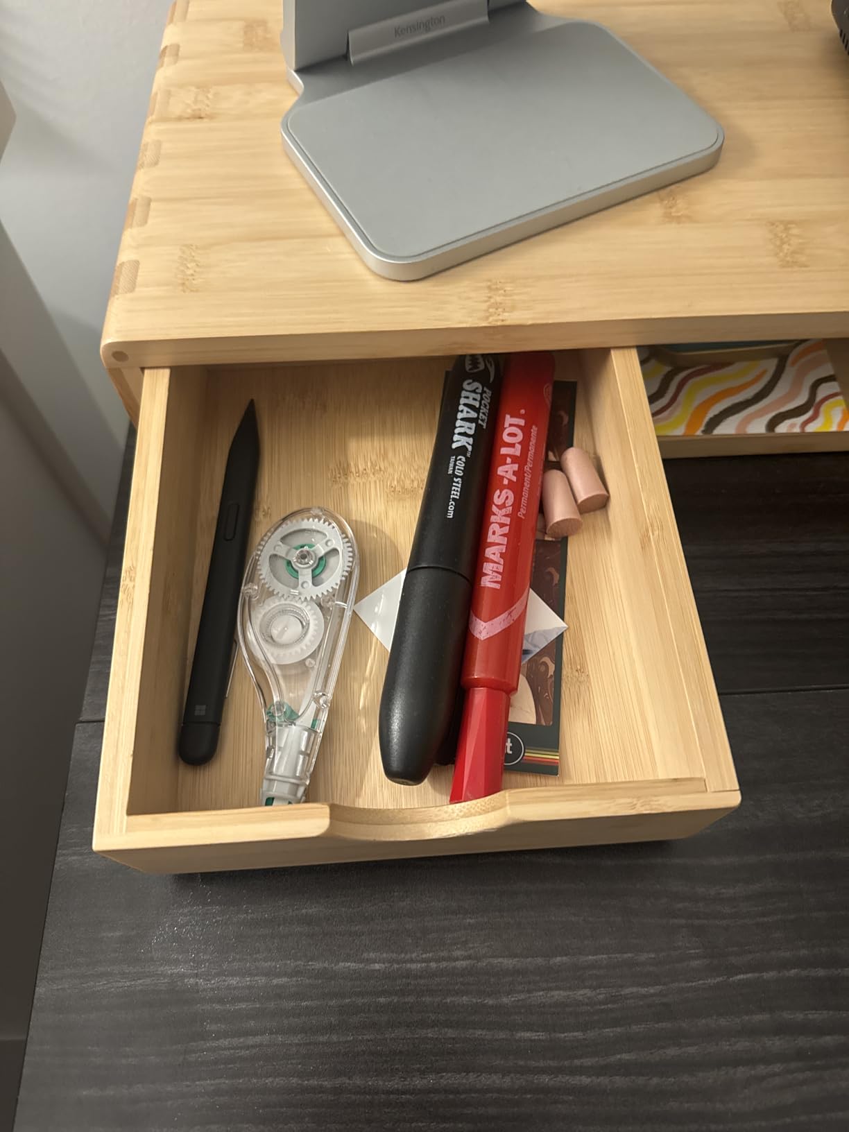 Bamboo Monitor Stand Riser with Drawer customer photo 1