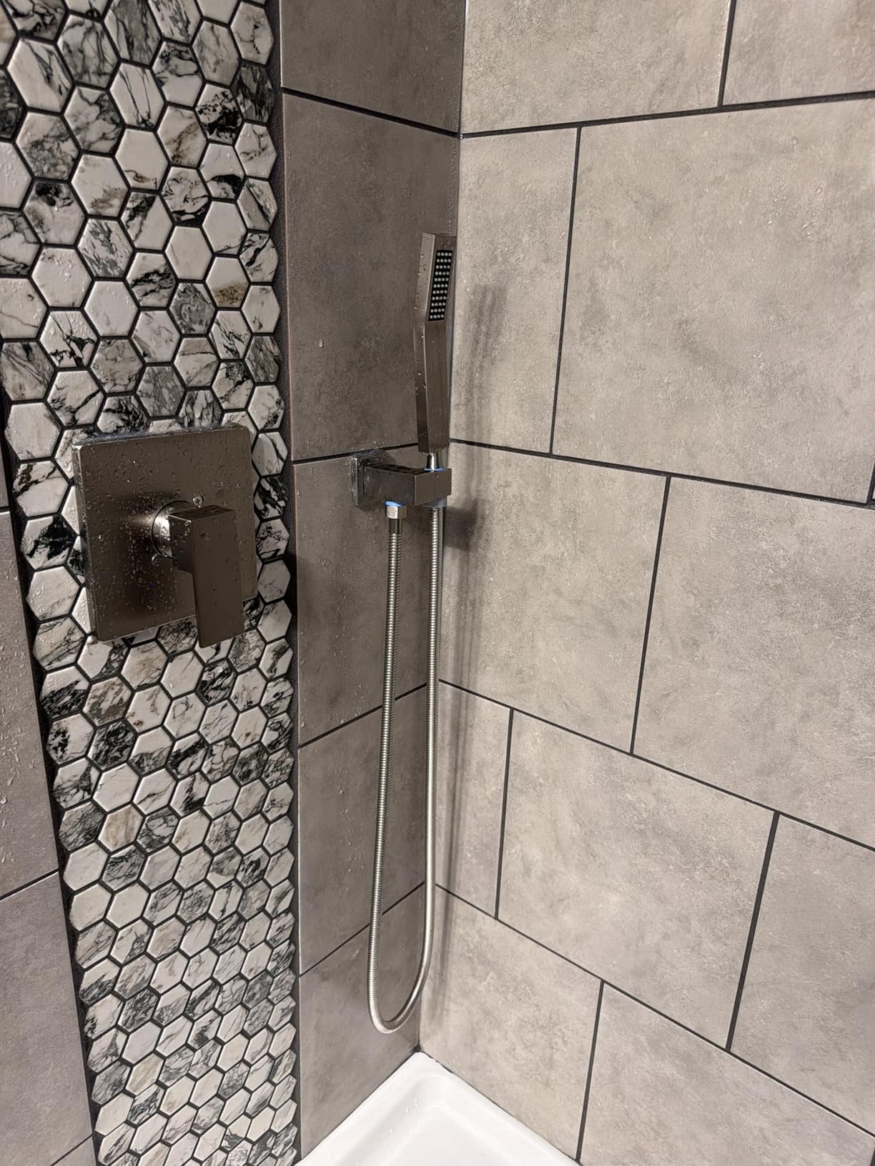 SR SUN RISE Shower System 10 Inch Rainfall Brass Valve Trim Kit Black | Wall-Mounted Rainfall Shower Set with Valve, Pressure Balance for Stable Temp, 304 Steel, Lead-Free Waterway, Leak-Resistant customer photo 2