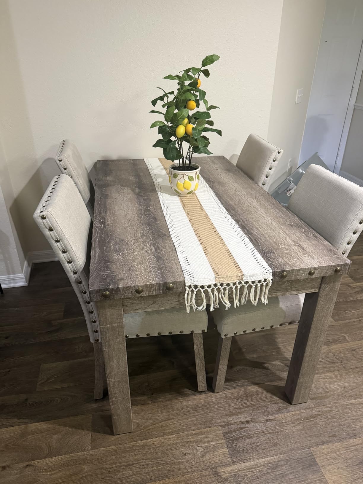 Morden Fort Farmhouse Dining Set for 4, 60