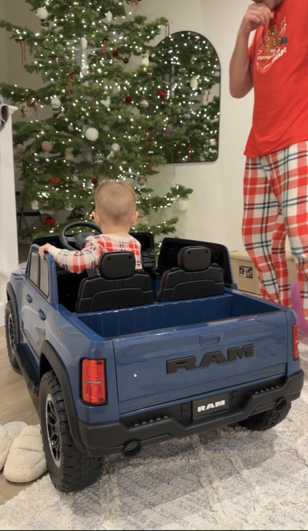First Ride On 24V Ride on Toys for Big Kids, Licensed RAM 1500 RHO Electric Car for Kids w/Remote Control, Ride on Truck w/Bluetooth, LED Lights, Truck Bed Storage, Gear Shifter & Soft Start customer photo 1