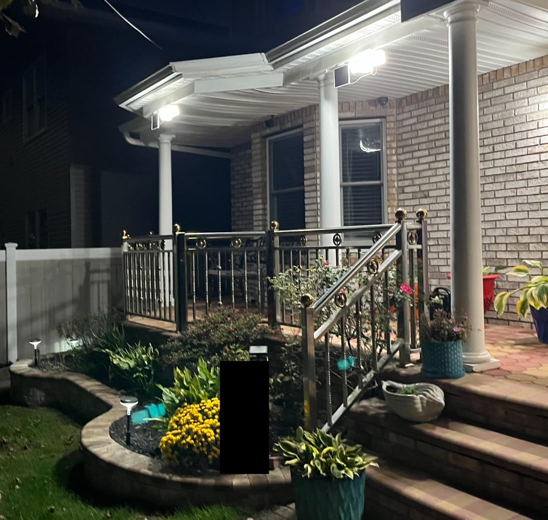 Philips 3600LM Solar Security Lights, 5000K Waterproof Dimmable LED Motion Sensor Outdoor Lights, 3 Adjustable Heads w/16ft Cable, Separate Solar Panel with 3 Modes Solar Flood Lights for Yard, Garage customer photo 1