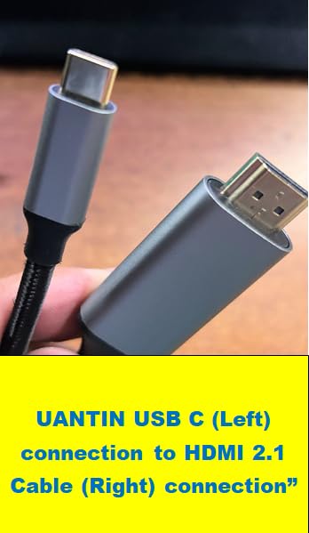 UANTIN USB C to HDMI 2.1 Cable 8K@60Hz 4K@144Hz/120Hz for Home Office 6FT | Unidirectional USB Type-C to HDMI Cable 48Gbps, HDR, HDCP2.3, Thunderbolt 3/4/5 Compatible for Laptop, iPhone 17, iPad customer photo 2