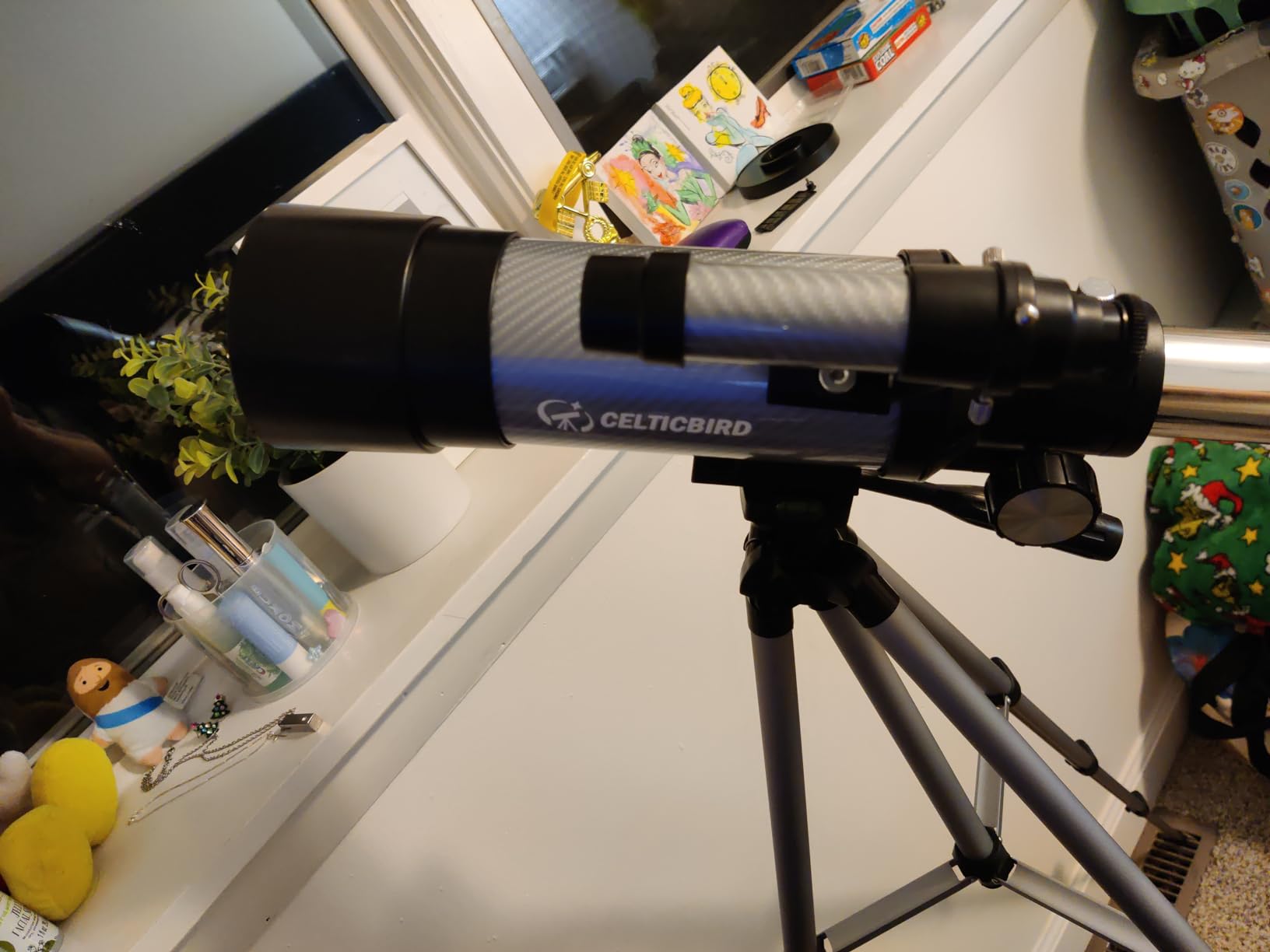 Telescope 70mm Aperture 400mm Astronomical Refracting Telescopes - Travel Telescope with Tripod, Phone Adapter(Ocean Blue) customer photo 2