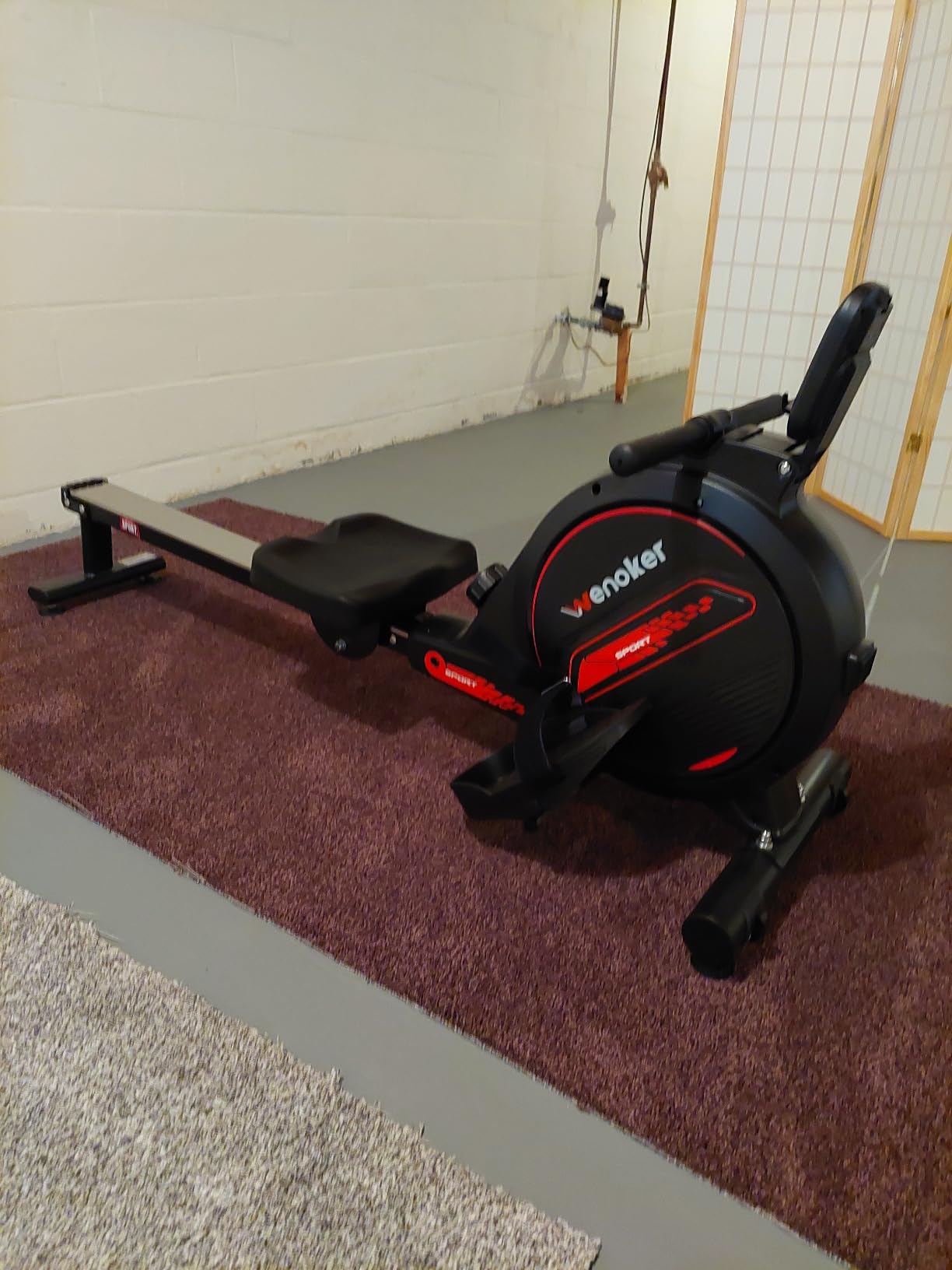 WENOKER Rowing Machine, Magnetic Rowing Machine for Home, Upgraded 32-Levels Resistance with Smart Electronic Knob, 350 LBS Weight Capacity, Compact Rower Machine Easy Assembly customer photo 1