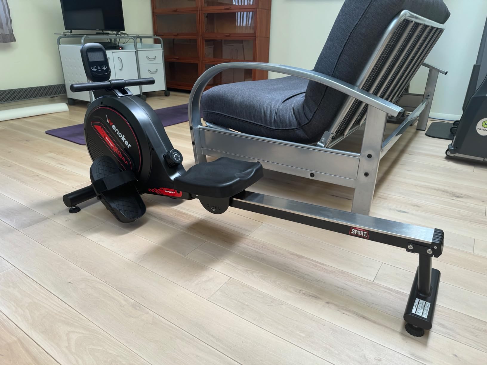 WENOKER Rowing Machine, Magnetic Rowing Machine for Home, Upgraded 32-Levels Resistance with Smart Electronic Knob, 350 LBS Weight Capacity, Compact Rower Machine Easy Assembly customer photo 2