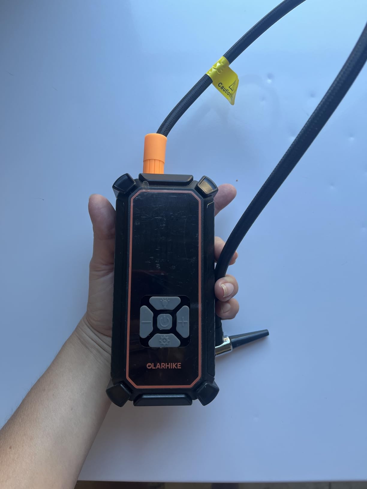 OlarHike Tire Inflator Portable Air Compressor, Dual Power-3 * 2000mAh & 12V DC | Lightning-Fast Inflation, Auto Shut-off, Cordless Air Pump for Car Tires, Bikes, Balls with LED & Digital Pressure Gauge customer photo 1