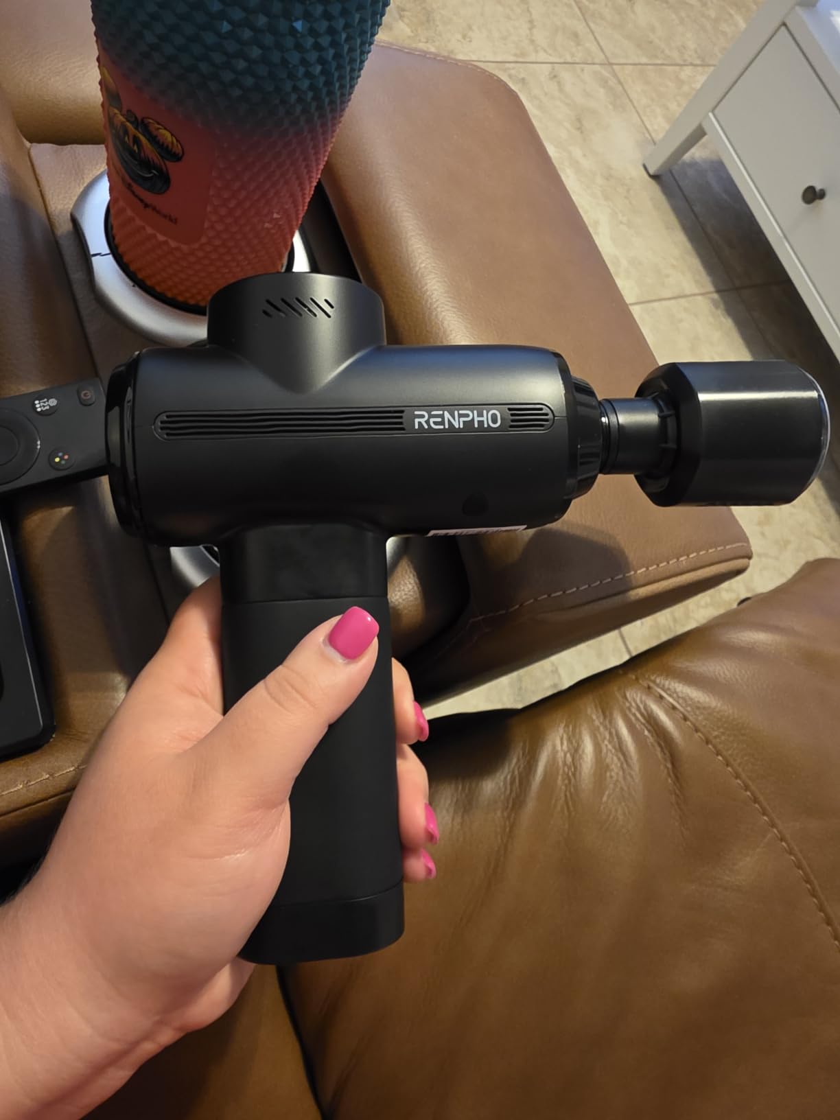 RENPHO Active Thermacool 2 Massage Gun with Intuitive Heat and Cold Control, VA Display Handheld Percussion 10mm Deep Tissue Massager for Neck Back Muscle customer photo 2