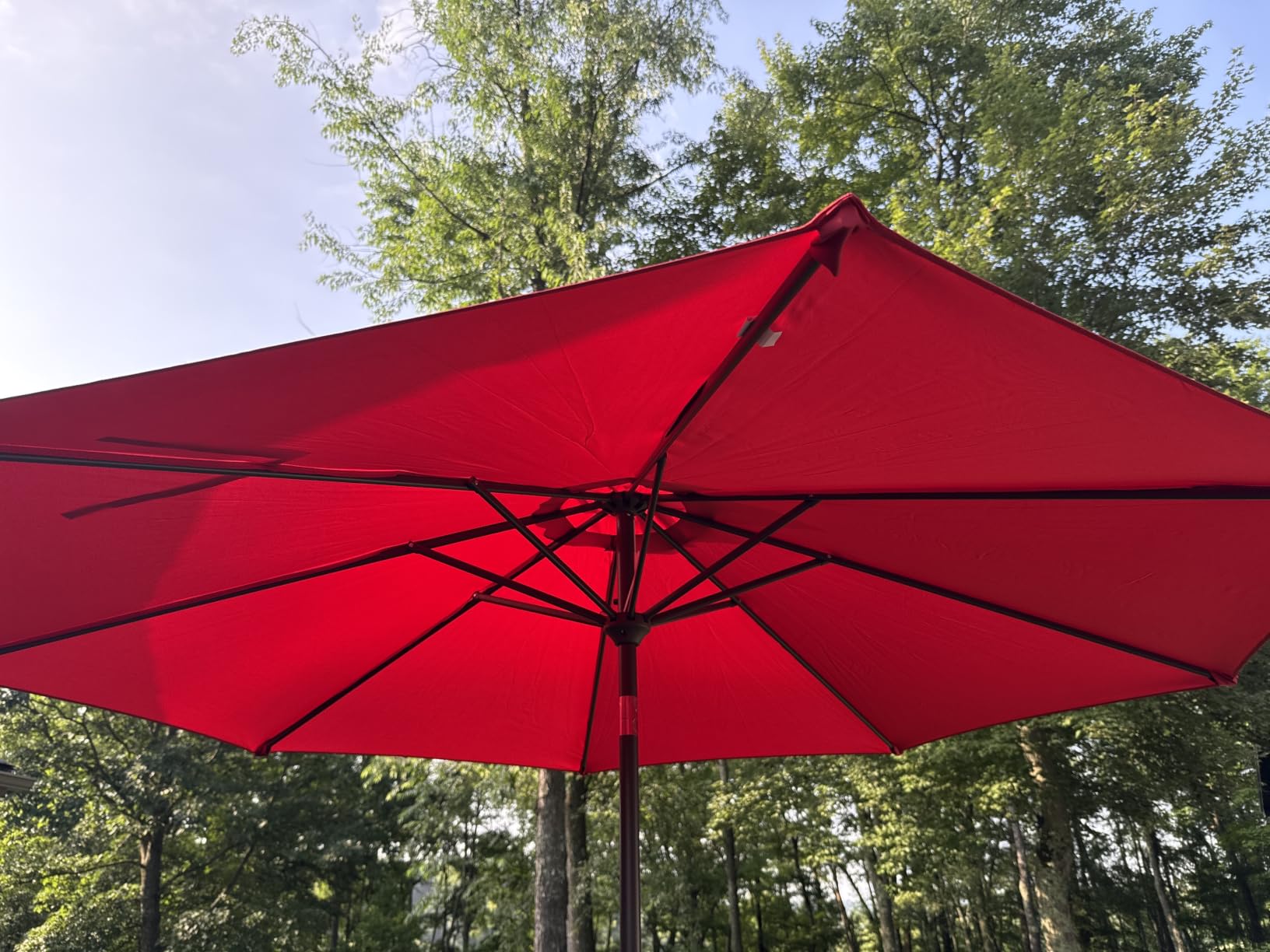 OLIXIS 9ft Patio Table Umbrella, Outdoor Patio Umbrella with Tilt for Pool | 9 Feet Patio Umbrella with Crank Button 8 Sturdy Ribs, Waterproof Sun Shade Umbrella for Market Beach Terrace Restaurant customer photo 2