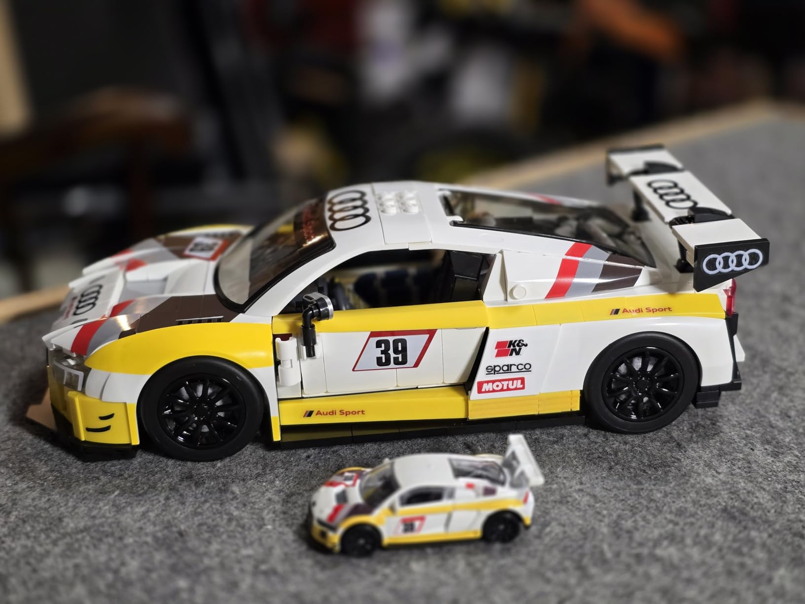 Mattel Brick Shop Hot Wheels Elite Series '15 Audi R8 LMS Building Set | 820 Pieces, Realistic Details, Custom Decals, 1:64 Scale Metal Car, Adult Collectors and Kids Ages 10+ customer photo 2