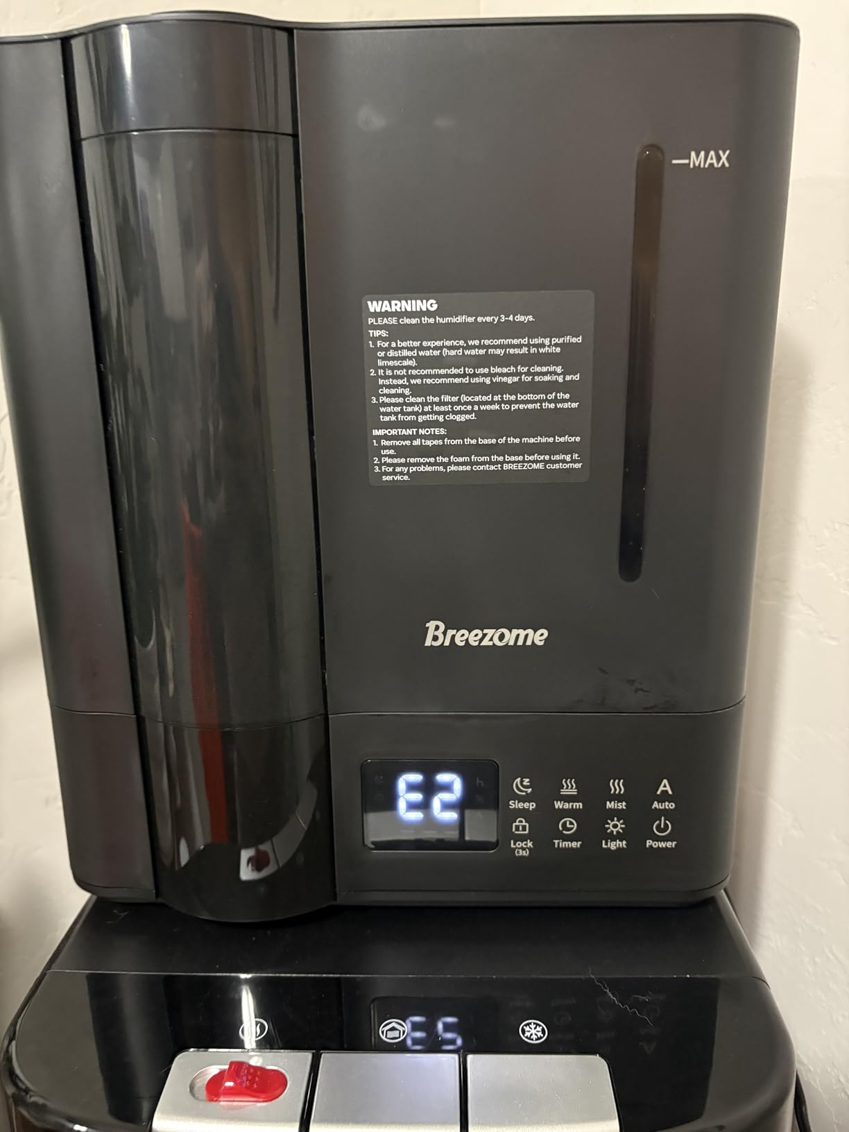 BREEZOME 8L Warm and Cool Mist Humidifier for Large Room 25dB 60H Runtime, Top Fill, 7-Color Mood Light, Smart Auto Humidistat, Essential Oil Tray, Child Lock, 1-24H Timer for Bedroom Baby Plants customer photo 1