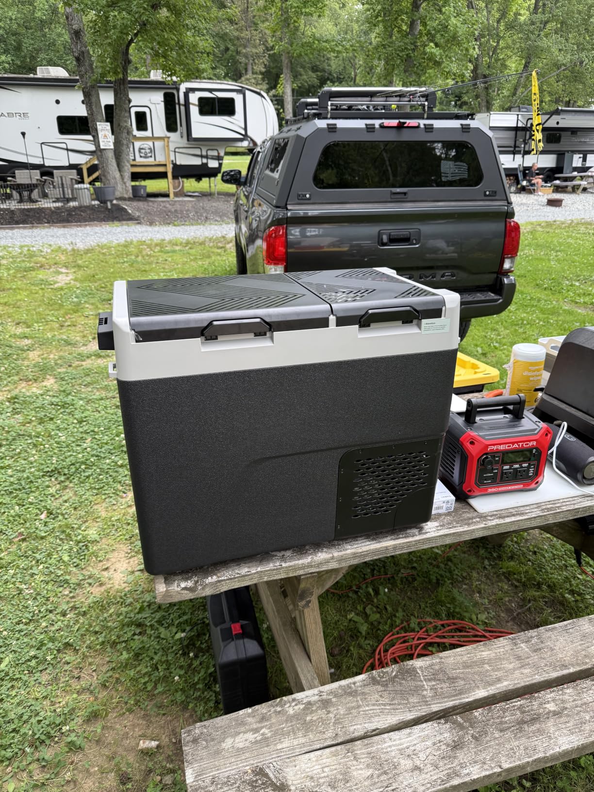 Feelfunn 12 Volt Refrigerator Car Fridge - 40QT(38L) Dual Zone Electric Cooler, Car Refrigerator -4℉~68℉, Portable Refrigerator 12/24V DC 100-240V AC, Portable Freezer for Travel Camping RV Home customer photo 2