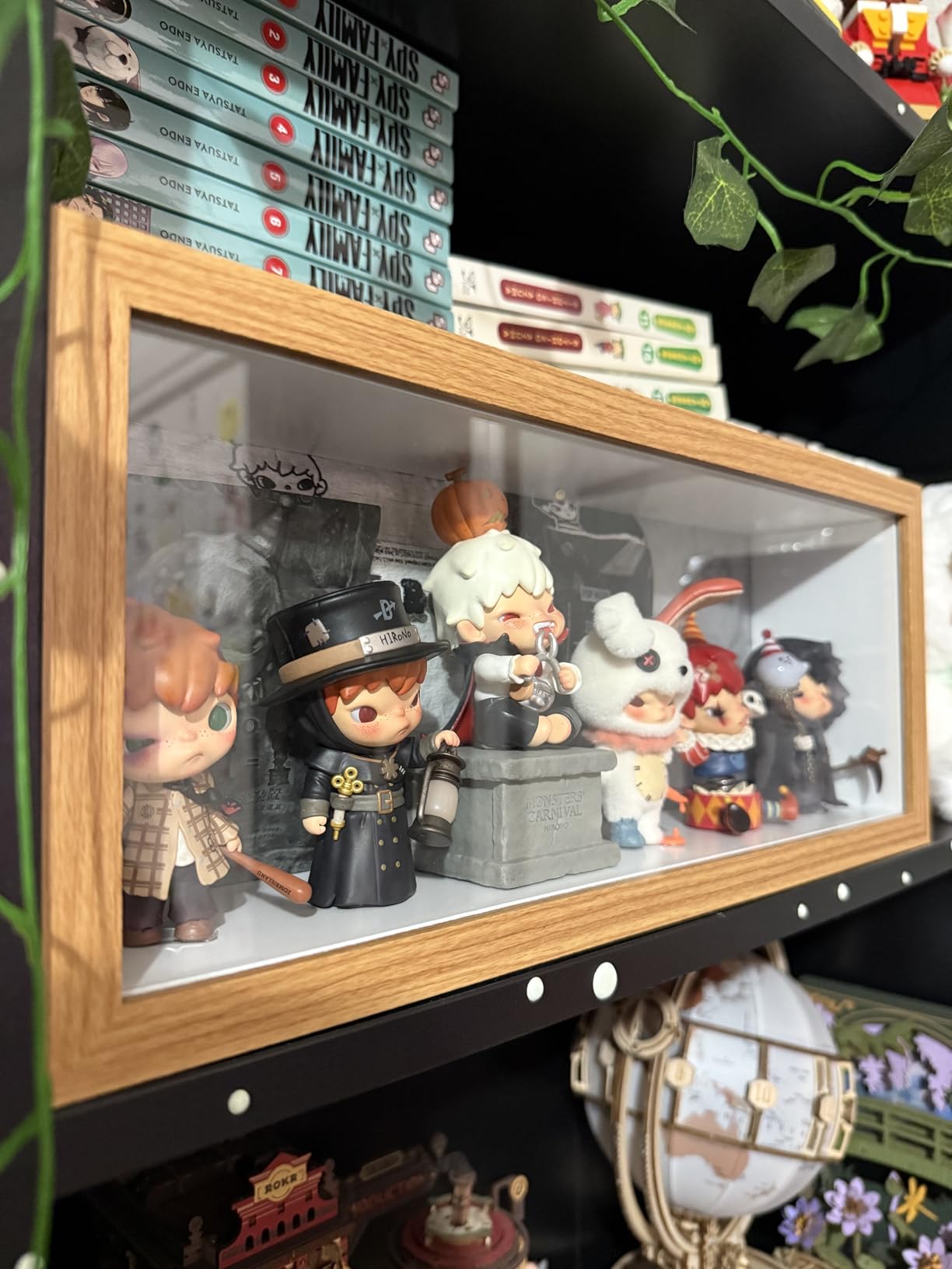 Display Case for Figures with Tempered Glass Door, Wall Mounted Wood Display Case for Collectibles, Dustproof Display Shelf for Pop Mart, Labubu, Action Figures, Mini Toys and Figurines customer photo 1