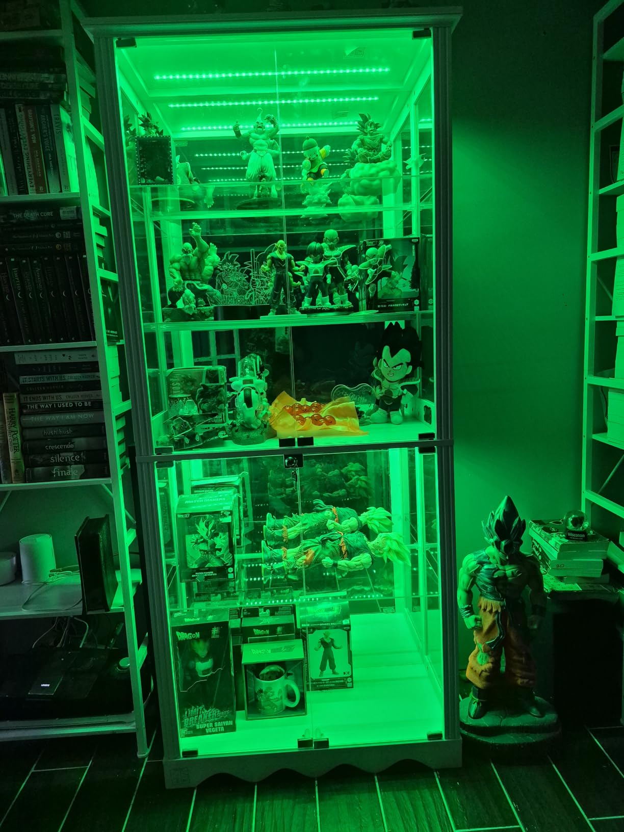 Dystler Display Cabinet with Glass Doors, RGB Lights for Collectibles customer photo 2