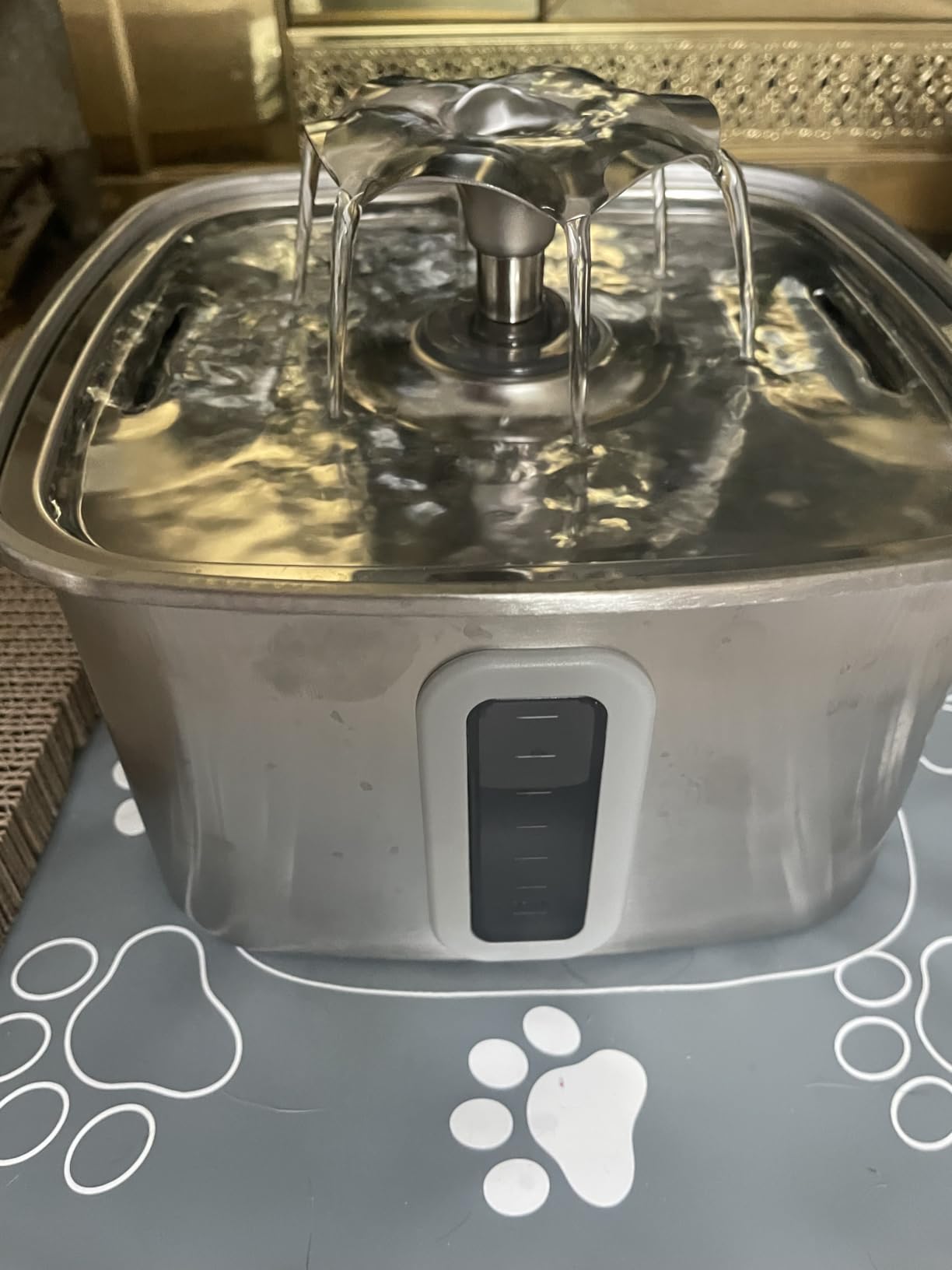 Veken Innovation Award Winner Stainless Steel Cat Water Fountain, 108oz/3.2L Automatic Pet Fountain Dog Water Dispenser with 3 Replacement Filters & Silicone Mat, Gifts for Cats, Dogs (Silver) customer photo 2