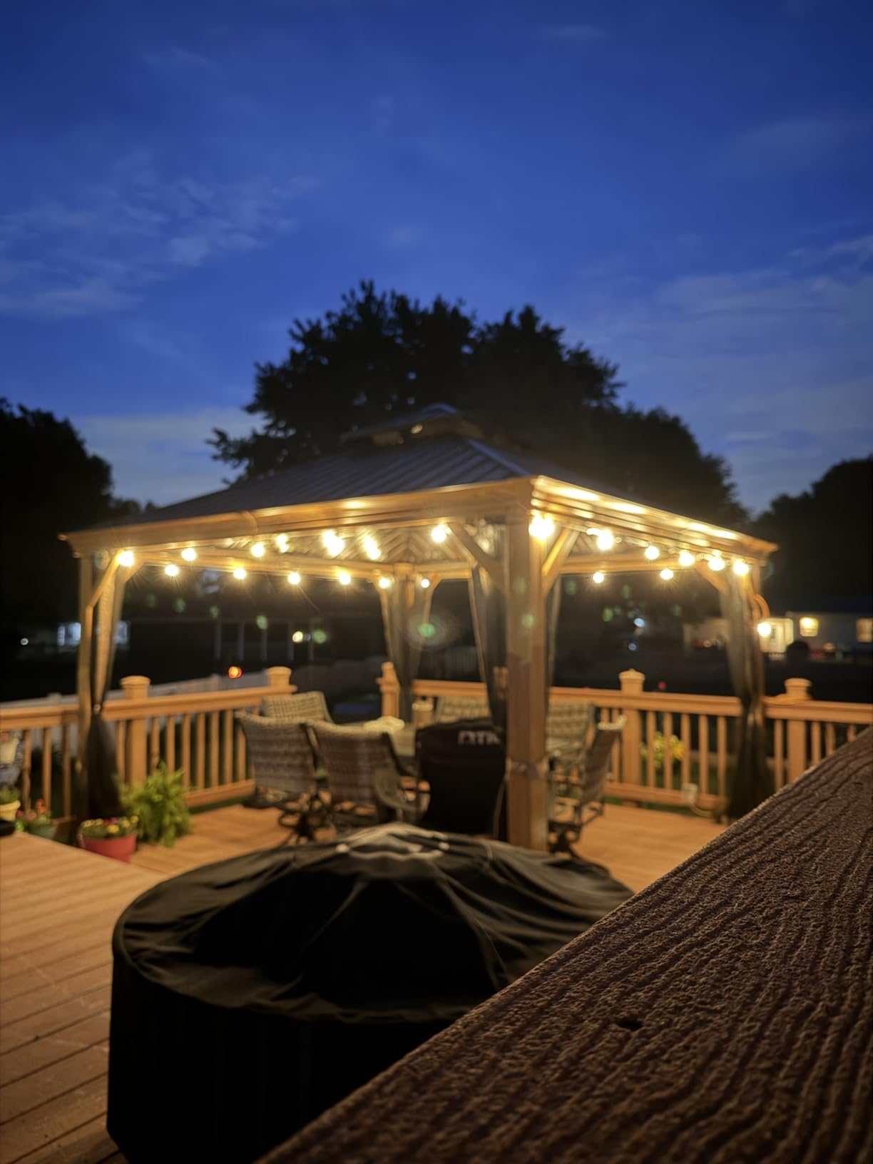 addlon Outdoor String Lights 100FT G40 with Remote 54 LED Shatterproof Bulb | Dimmable Patio Globe Lights Waterproof, Hanging Outside Lighting for Backyard, Garden, Deck, Balcony, Porch, Café, Decor customer photo 1