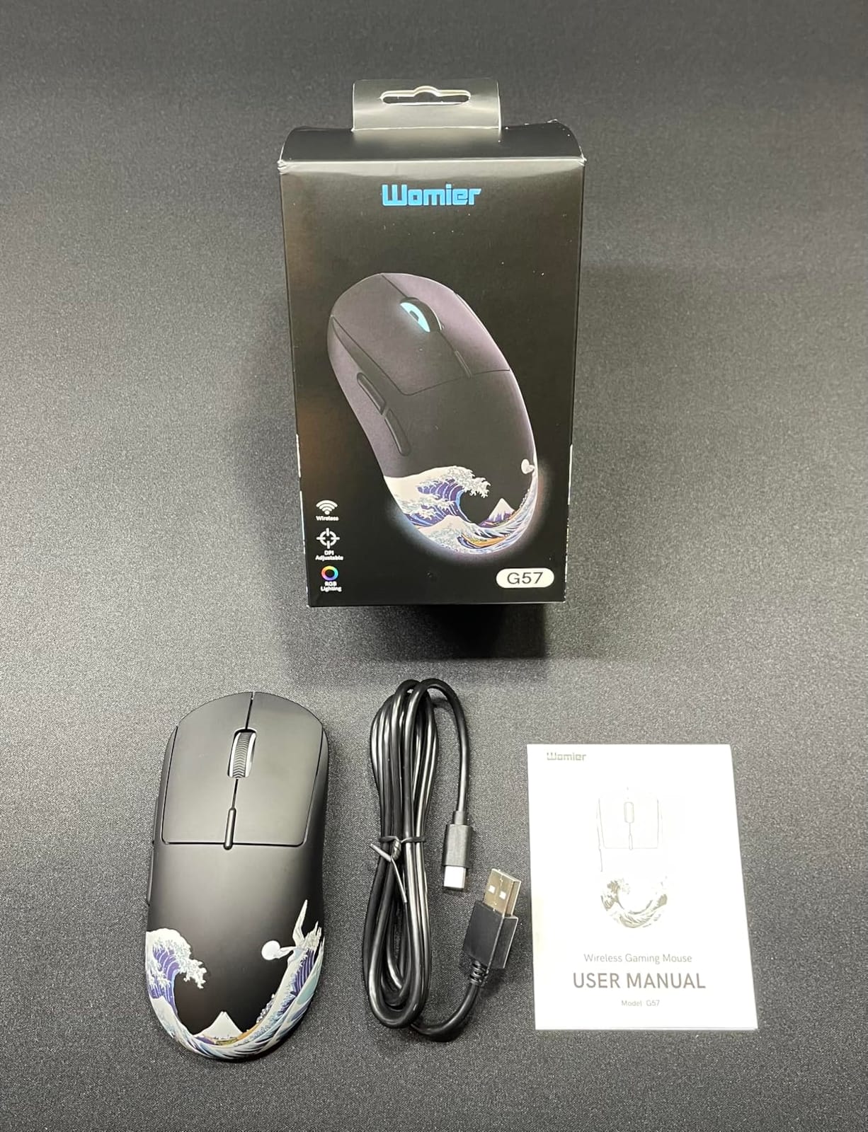 G57 Wireless Gaming Mouse, 8000 DPI, White | 80g Rechargeable Wireless Mouse, 2.4G/Bluetooth/USB-C Connectivity, 5 Programmable Buttons, PC/Mac Compatible customer photo 2