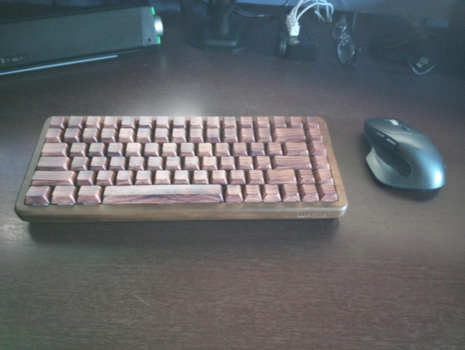 Womier 75% Mechanical Keyboard Wireless with Wood Natural WD75 V2 QMK/VIA | Gaming Creamy Keyboard 8000mAh Battery, Tri-Mode Key Board RGB Hot Swappable with PBT Keycaps-POM Linear Switch, Black customer photo 1