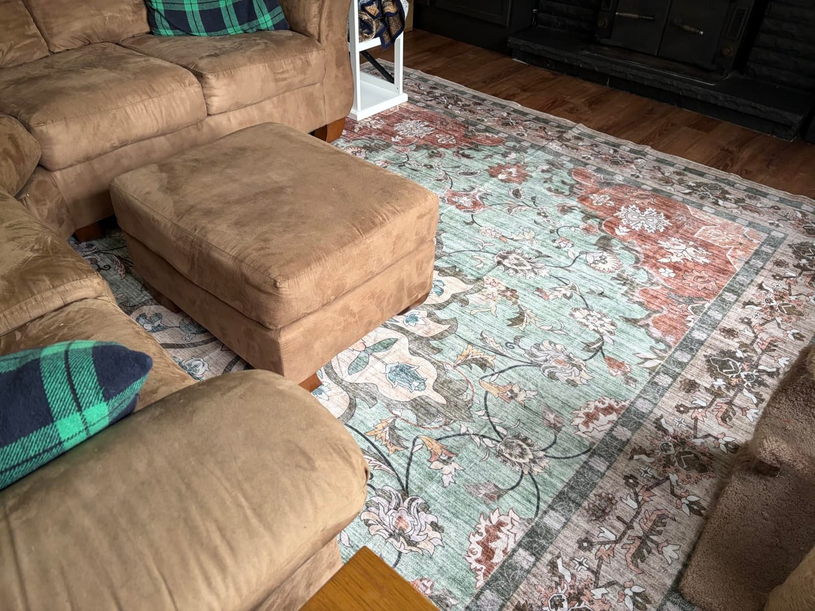 5x7 Area Rugs Living Room: Washable Vintage Rug for Bedroom Beige | Boho No Slip Stain Resistant Rug Soft Indoor Decor Floor Floral 5x7 Area Rugs for Dining Room, Nursery, Hallway, Home Office customer photo 2