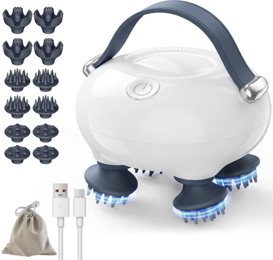 Scalp Massager, Head Massager Scalp with Tangle-Resistant Design, Portable Head Massager, Hair Massagers with 12 Massage Heads, 3 Modes, Mothers Day Gifts, Father Day Gifts for Mom, Dad customer photo 1